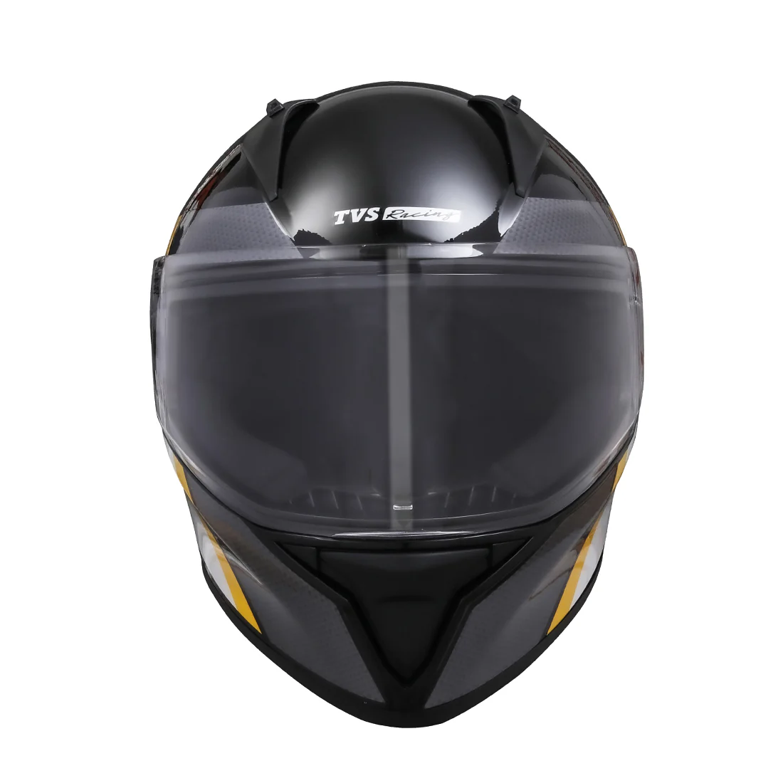 TVS Apache Full Face helmet - Color: Black, White & Yellow Strip - Image 5