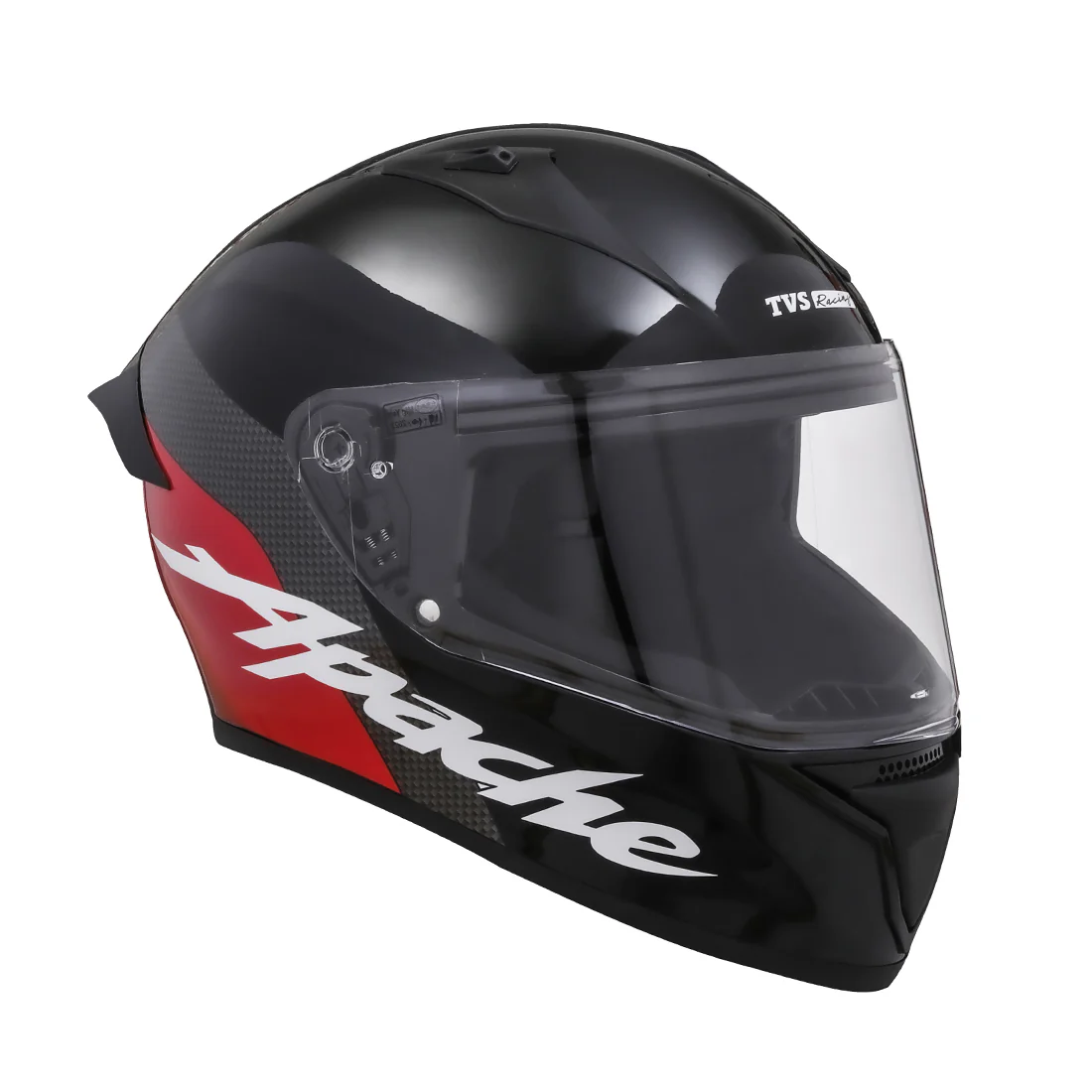 TVS Apache Full Face Helmet - Color: Black and Red - Image 4