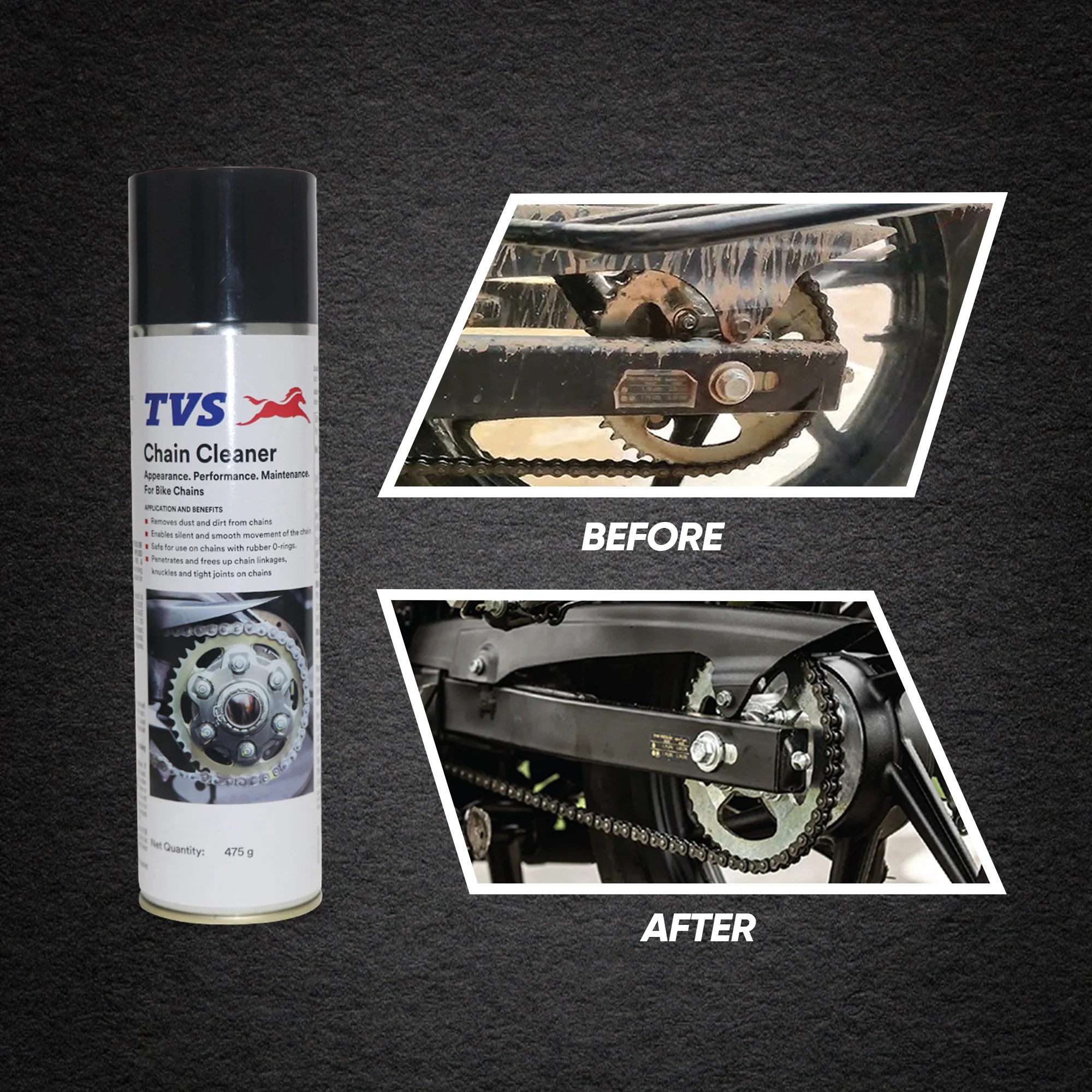 TVS Chain cleaner 475 gram | Next-Gen Protection for a Smoother Ride - Image 2