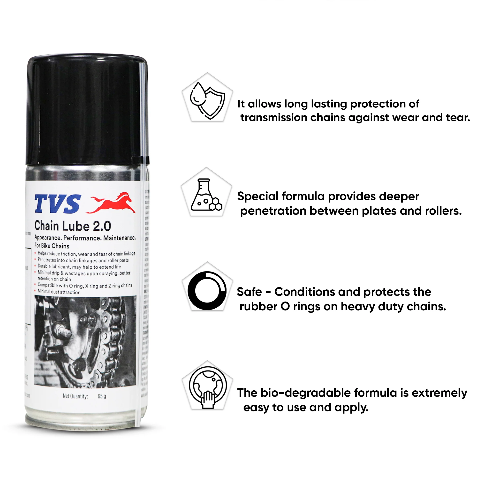 TVS Chain Lube 2.0 - 65Gm. | Precision Lubrication for Peak Chain Performance - Image 2
