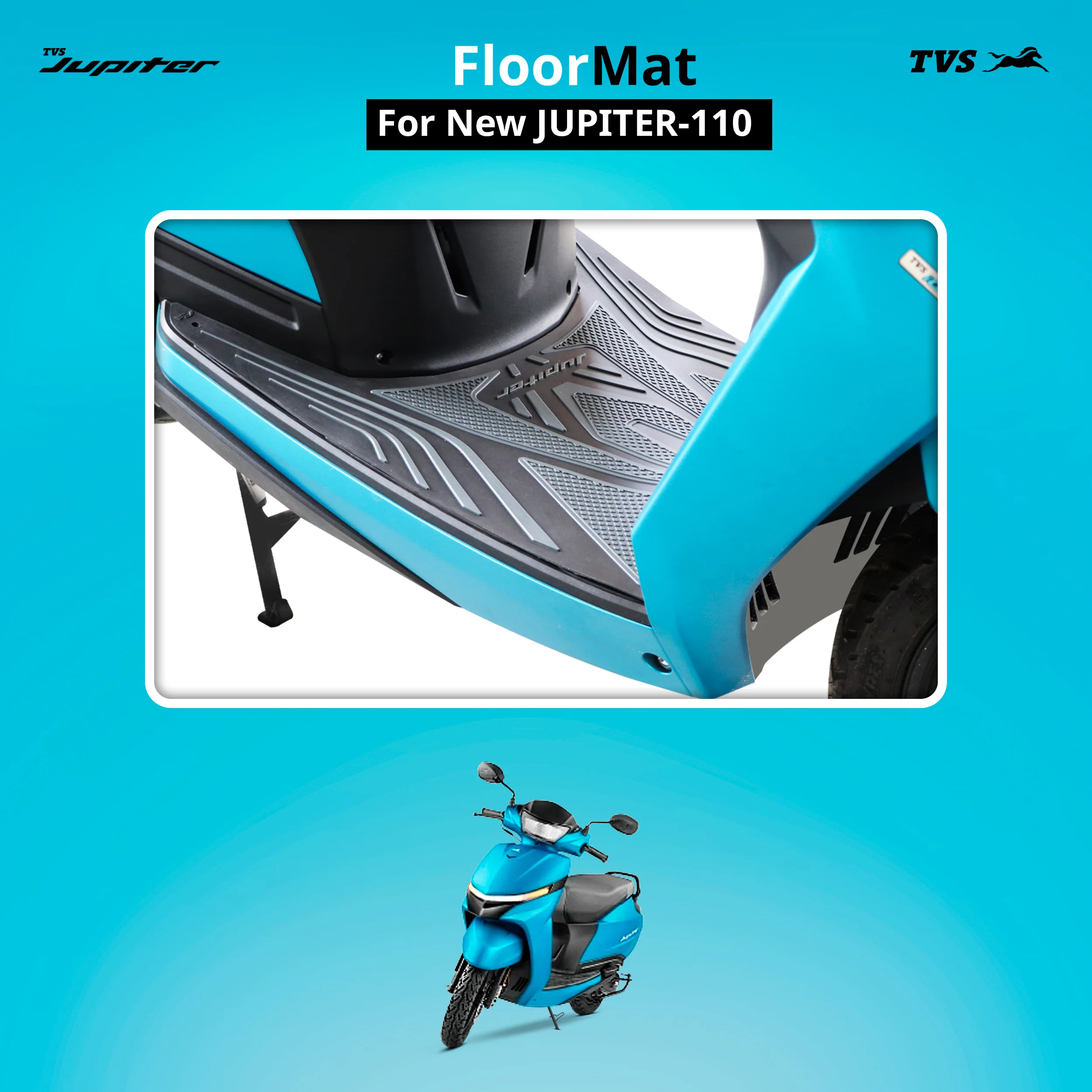 TVS Floor Mat Black & Grey - New Jupiter 110 - Image 2
