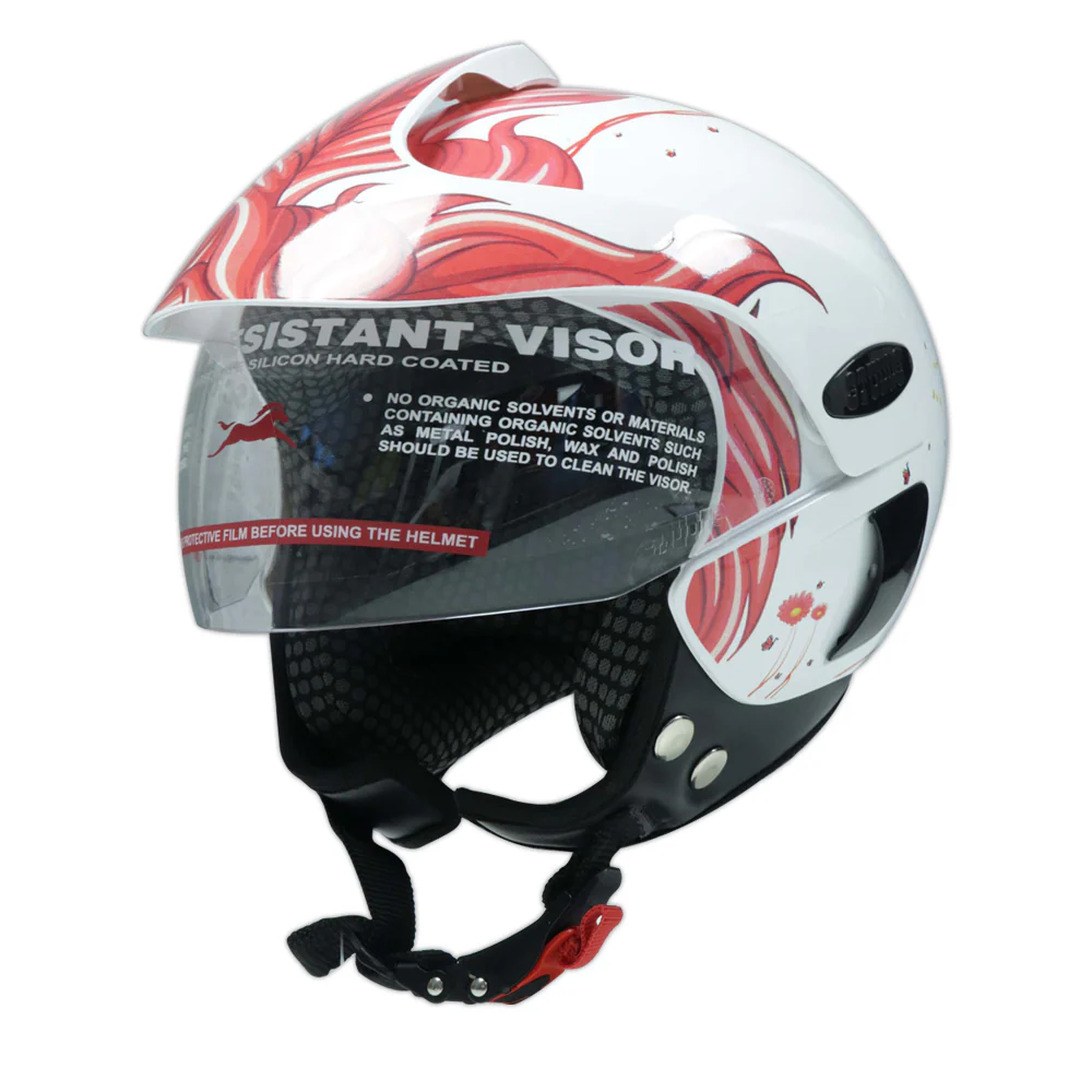 TVS Half Face Kids Helmet, Rosy Field - ISI Certified - Image 4
