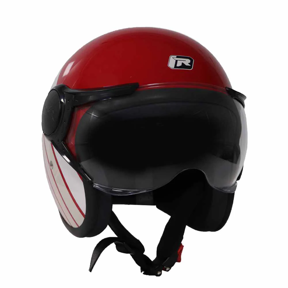 TVS Ronin Half Face Red Helmet - ISI & DOT Certified - Image 2