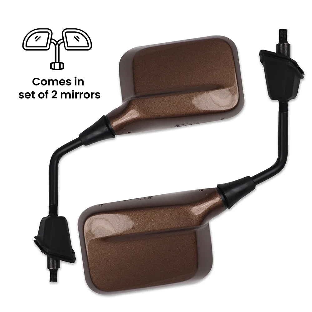 TVS Mirror Set (Left & Right) for IQUBE - Walnut Brown - Image 4