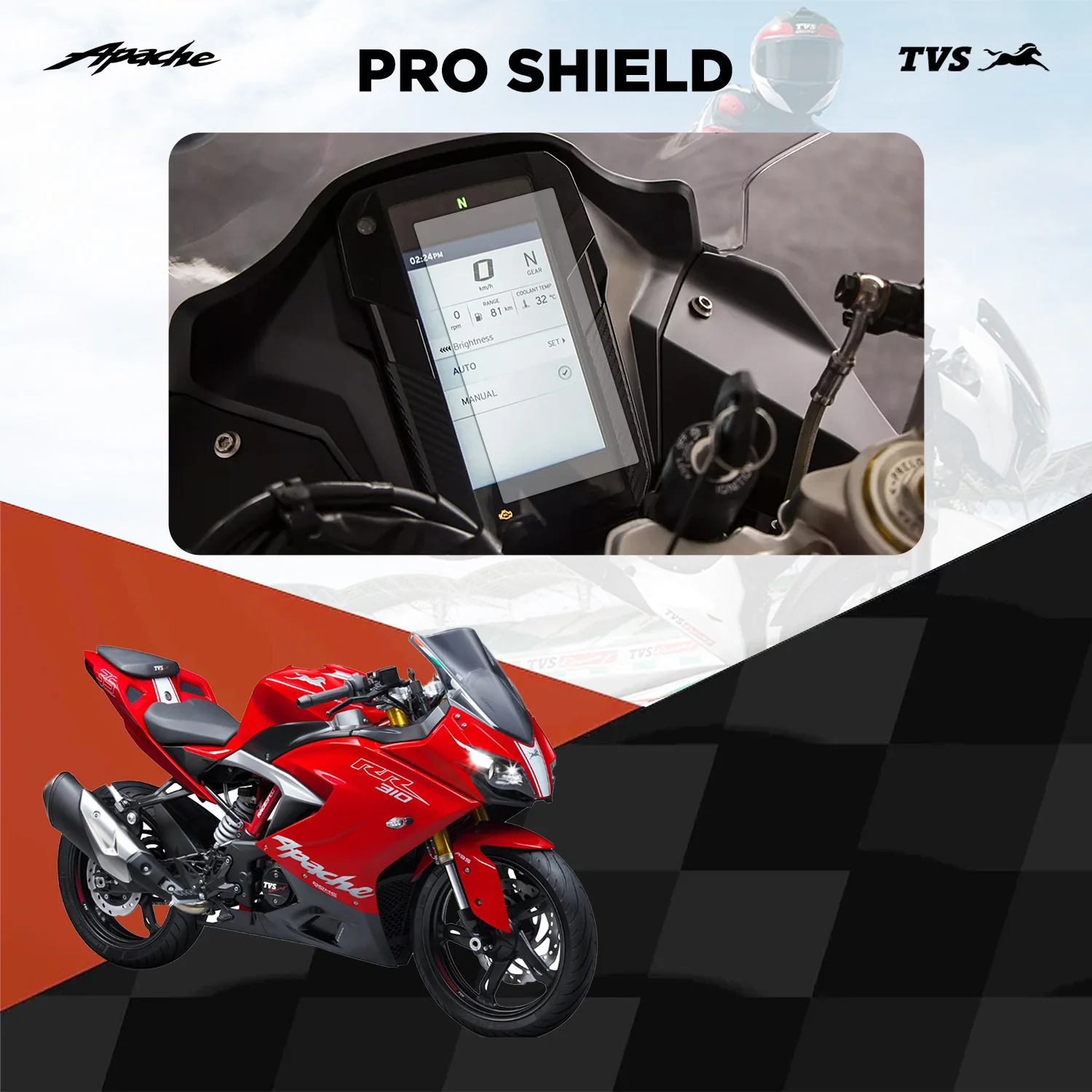 TVS Apache RR 310 Pro Shield Display Screen Protector - Image 2