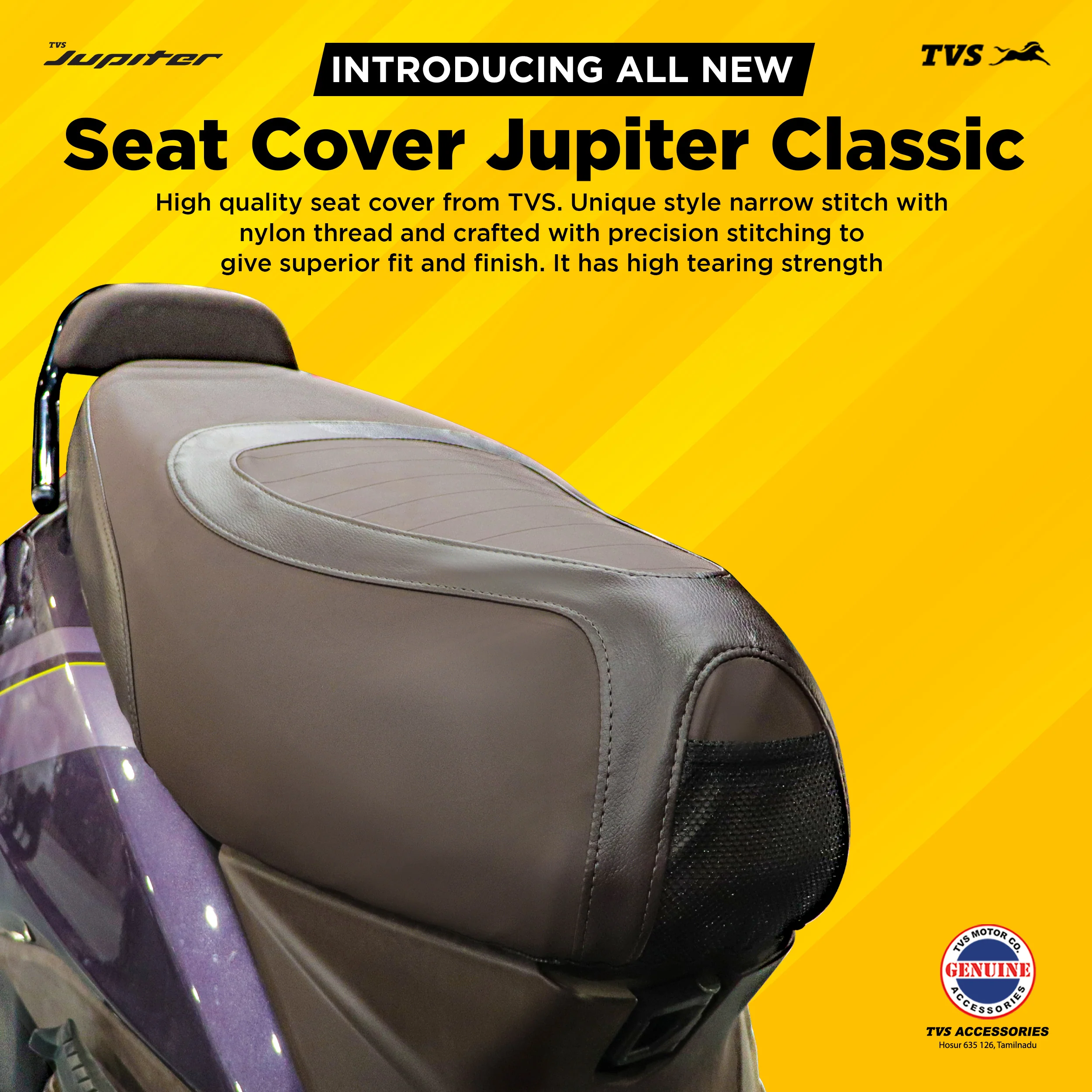 TVS Jupiter Classic Seat Cover Premium Seat Protection