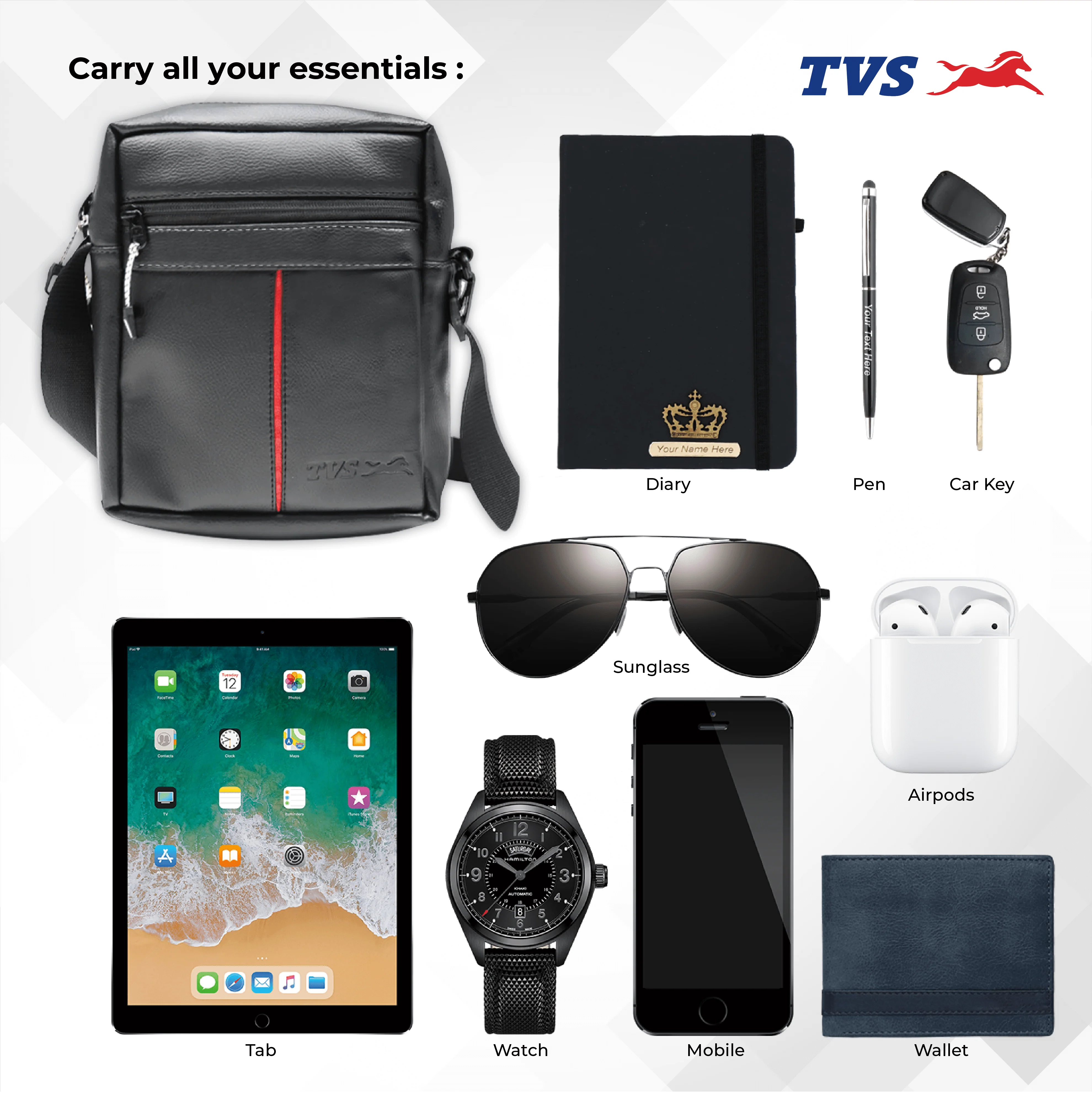 TVS Sling Bag - Black - Image 4