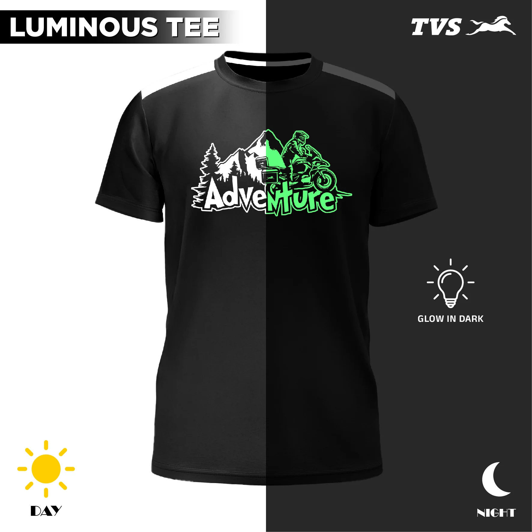TVS Adventure Round Neck Radium Print T-shirt - Image 7