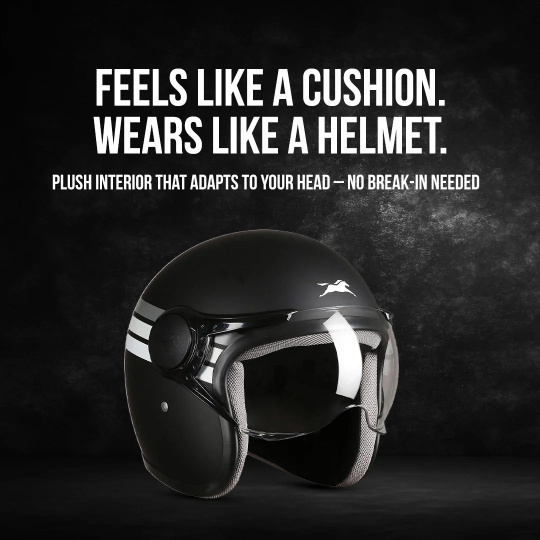 TVS Cruisetown Open Face Helmet – Stylish & Safe Helmet for Riders | ISI & DOT Certified | Premium Protection for Men & Women | Comfortable, Durable & Lightweight Design with Visor - Image 26