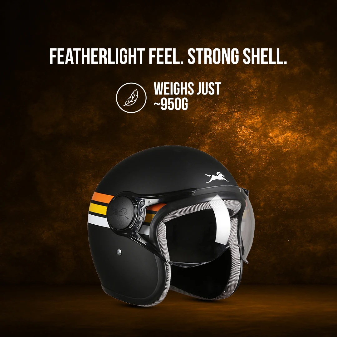 TVS Cruisetown Open Face Helmet – Stylish & Safe Helmet for Riders | ISI & DOT Certified | Premium Protection for Men & Women | Comfortable, Durable & Lightweight Design with Visor - Image 41