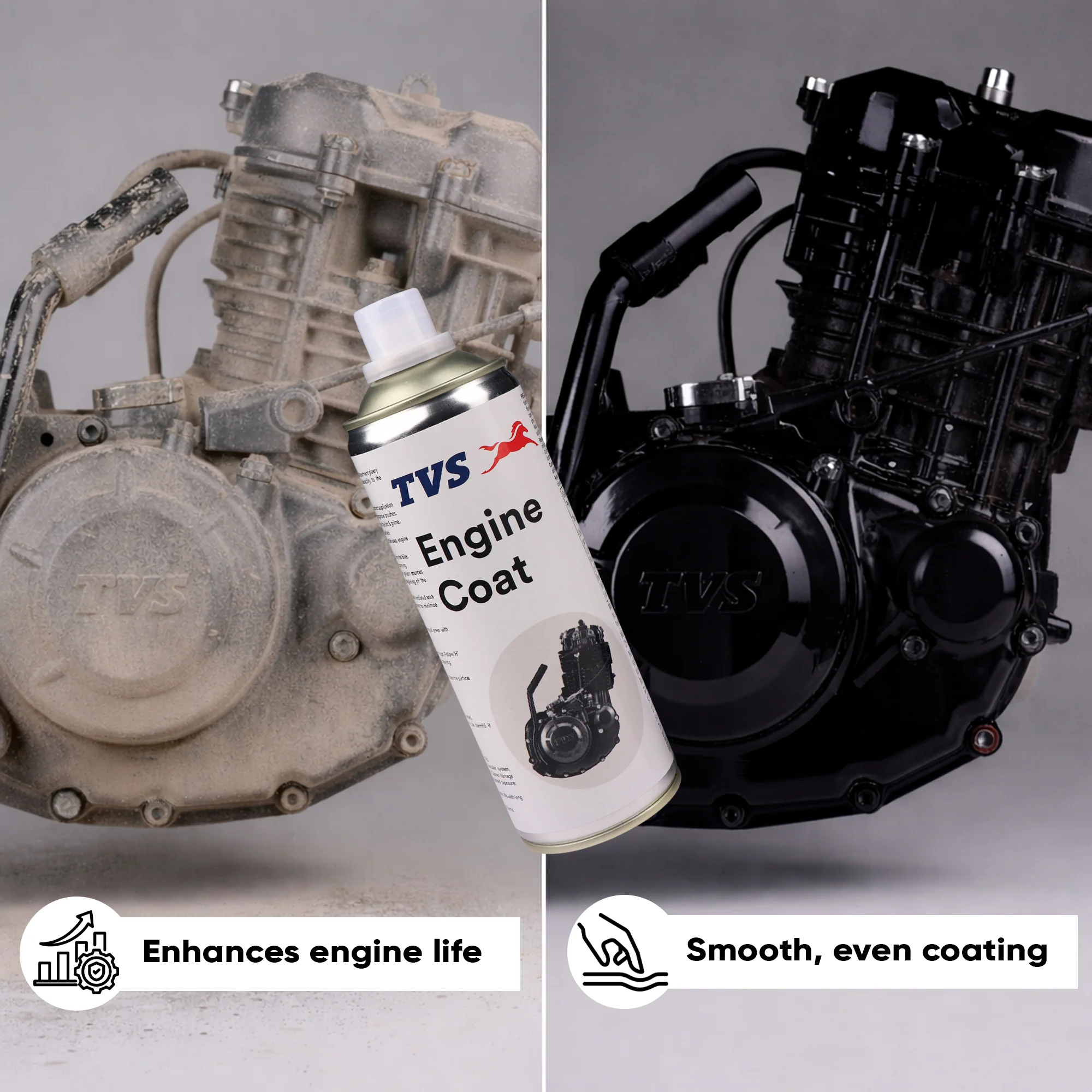 TVS Engine Coat for Bikes – Protects Against Dust & Friction | Enhances Glossy Finish | Easy Maintenance Formula - Image 2