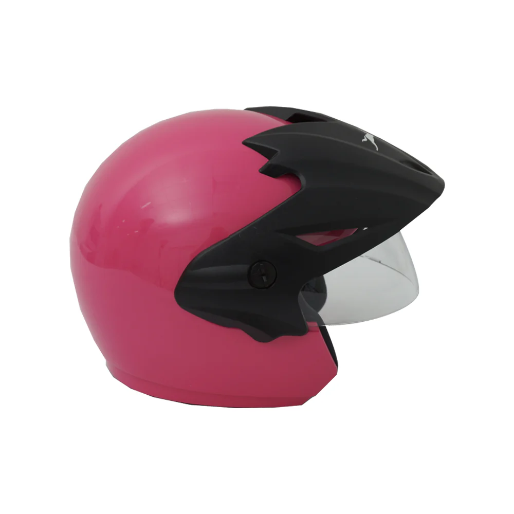 TVS Half face Cruiser With Peak Motorbike Helmet (Pink) - Image 2