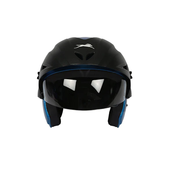 TVS Half Face Cruiser Helmet Blue/Black - Stylish Peak Design - Image 4