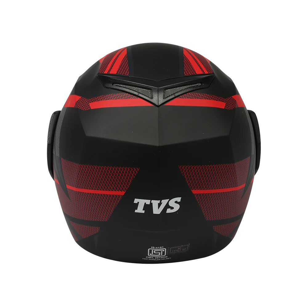 TVS Helmet Full Face Black/Red Dual Colour, Strong and Safe - Image 5