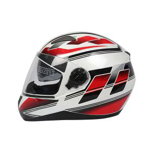 TVS Helmet Full Face White/Red Graphic Design for Extra Style