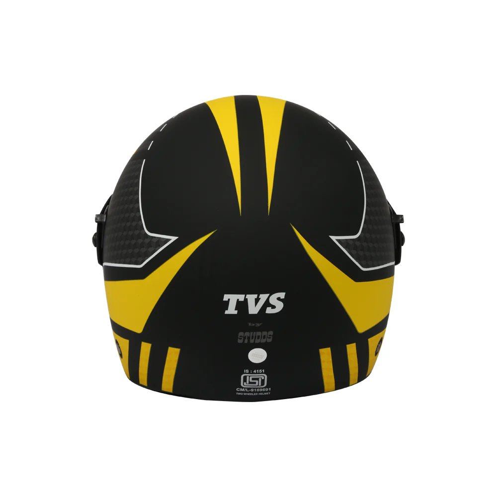 TVS Ninja Bike Helmet - Full Face Helmet (Yellow and Black) - Image 4