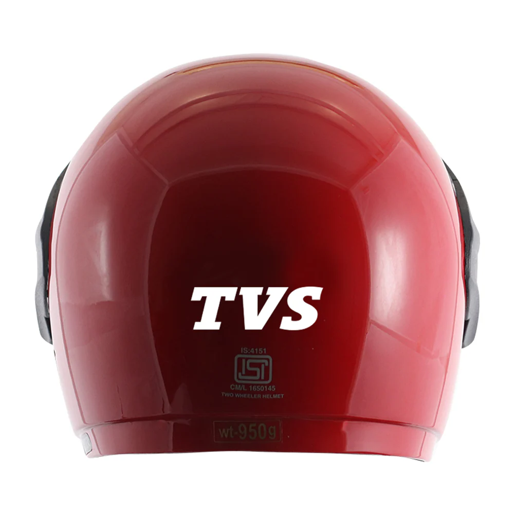 TVS Cruiser Half Face Helmet, Color: Red - ISI Certified - Image 3