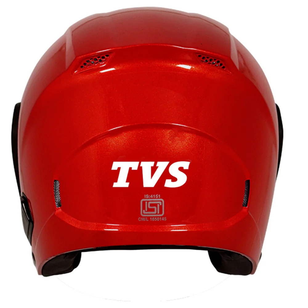 TVS Half Face Helmet, Color: Shiny Red - ISI Certified - Image 3