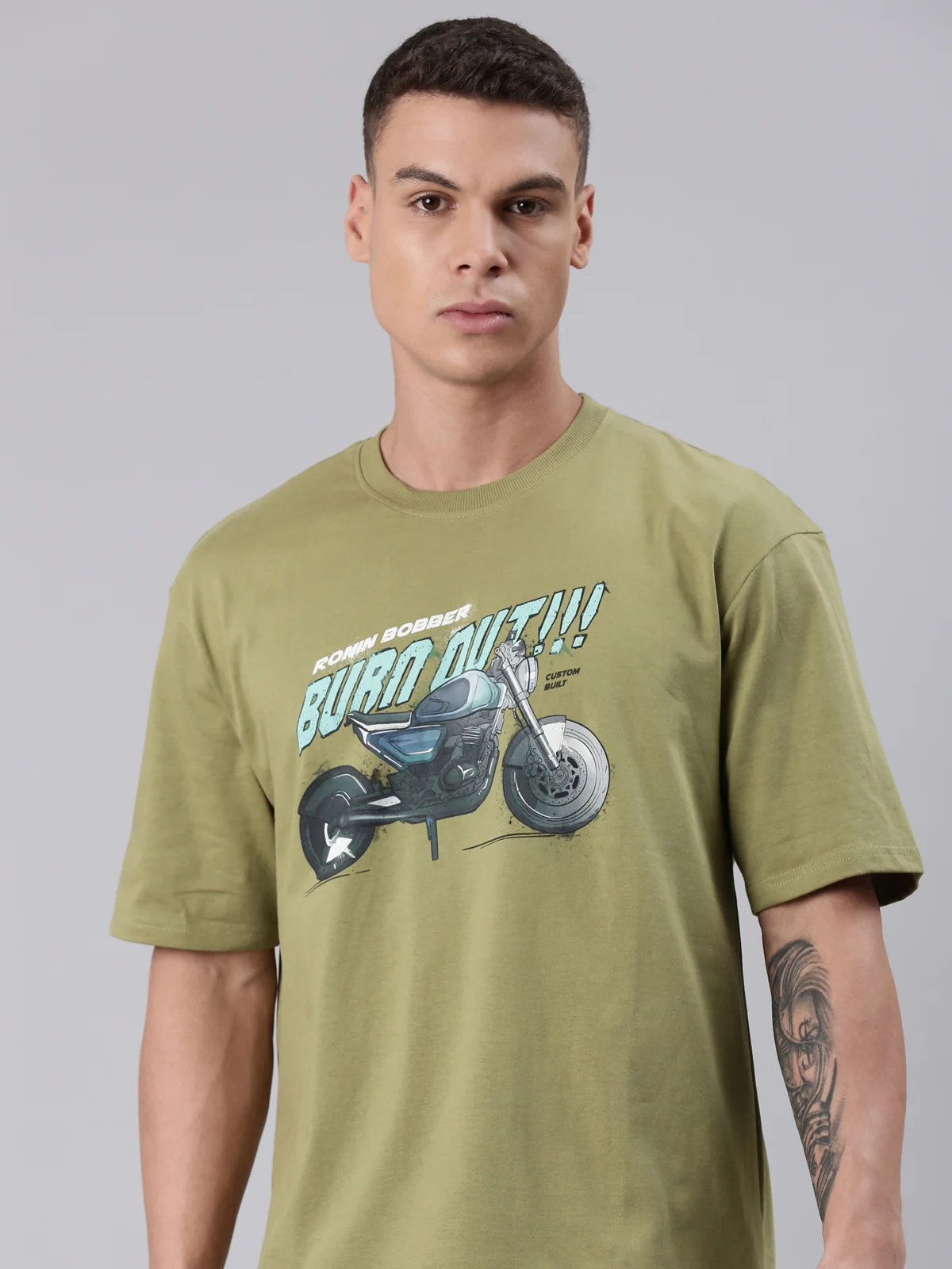 TVS Lifestyle 100% Cotton Oversized Graphic T-shirt for Men | Premium 220 GSM Heavyweight Tee with Relaxed Fit | Soft Cotton Oversized T Shirt for Boys | Durable Ribbed Neckline Streetwear Style - Image 10