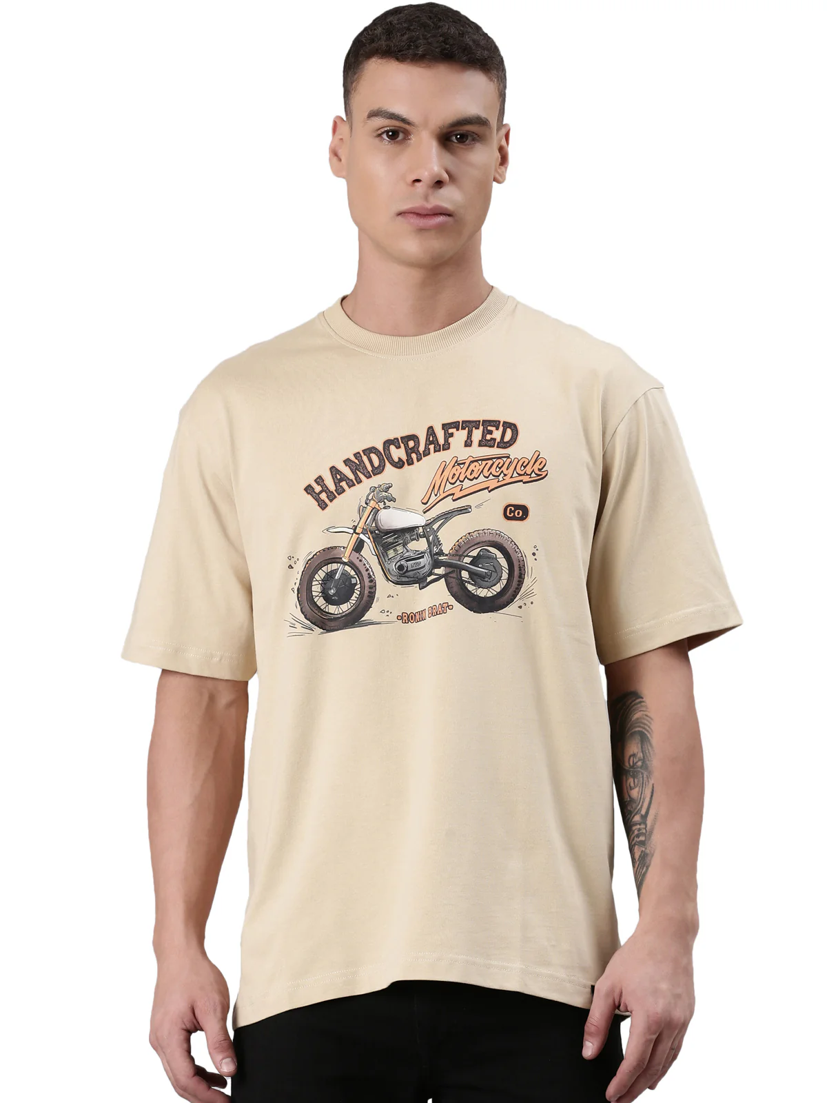 TVS Lifestyle 100% Cotton Oversized Graphic T-shirt for Men | Premium 220 GSM Heavyweight Tee with Relaxed Fit | Soft Cotton Oversized T Shirt for Boys | Durable Ribbed Neckline Streetwear Style - Image 17