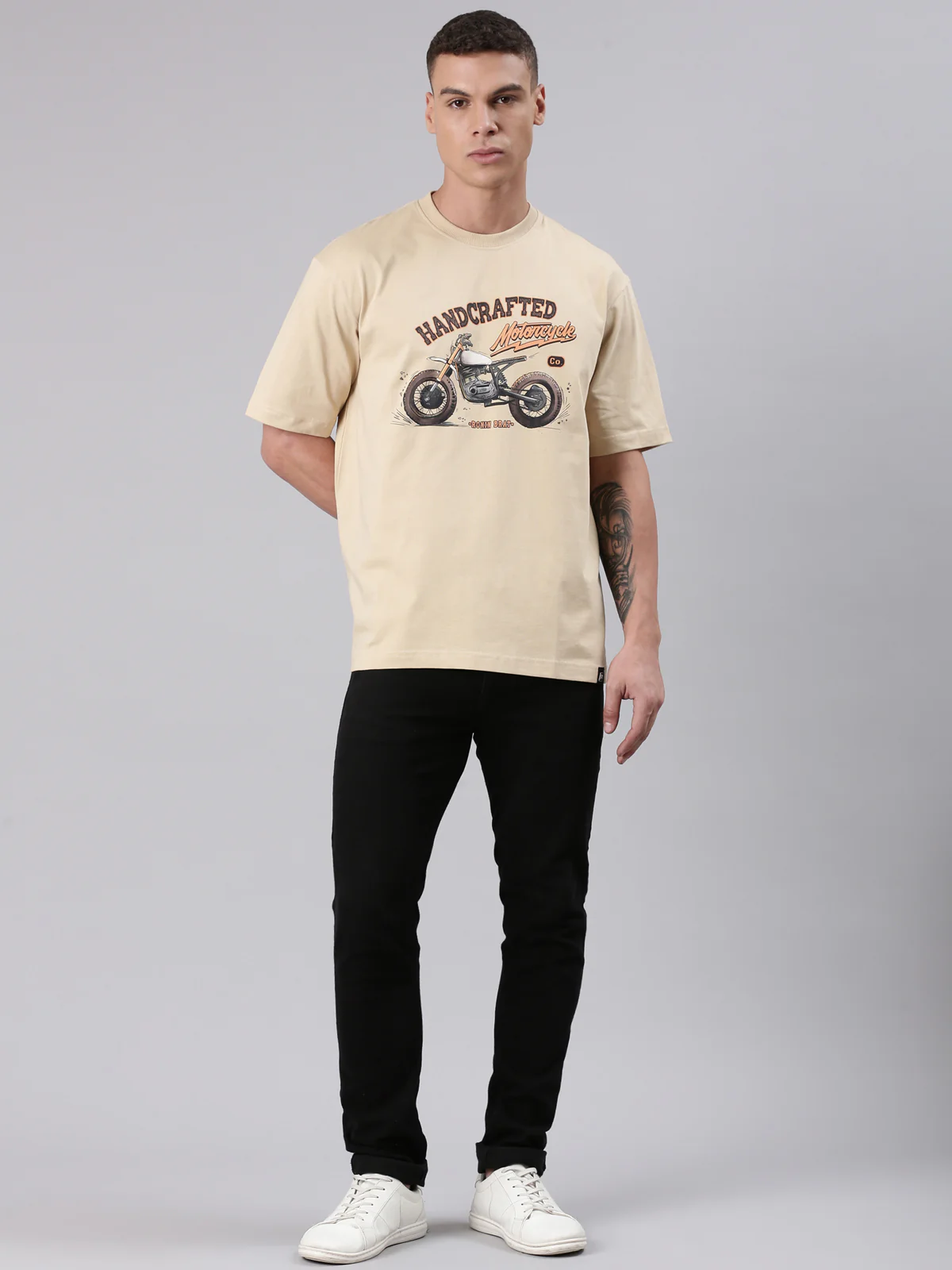 TVS Lifestyle 100% Cotton Oversized Graphic T-shirt for Men | Premium 220 GSM Heavyweight Tee with Relaxed Fit | Soft Cotton Oversized T Shirt for Boys | Durable Ribbed Neckline Streetwear Style - Image 24