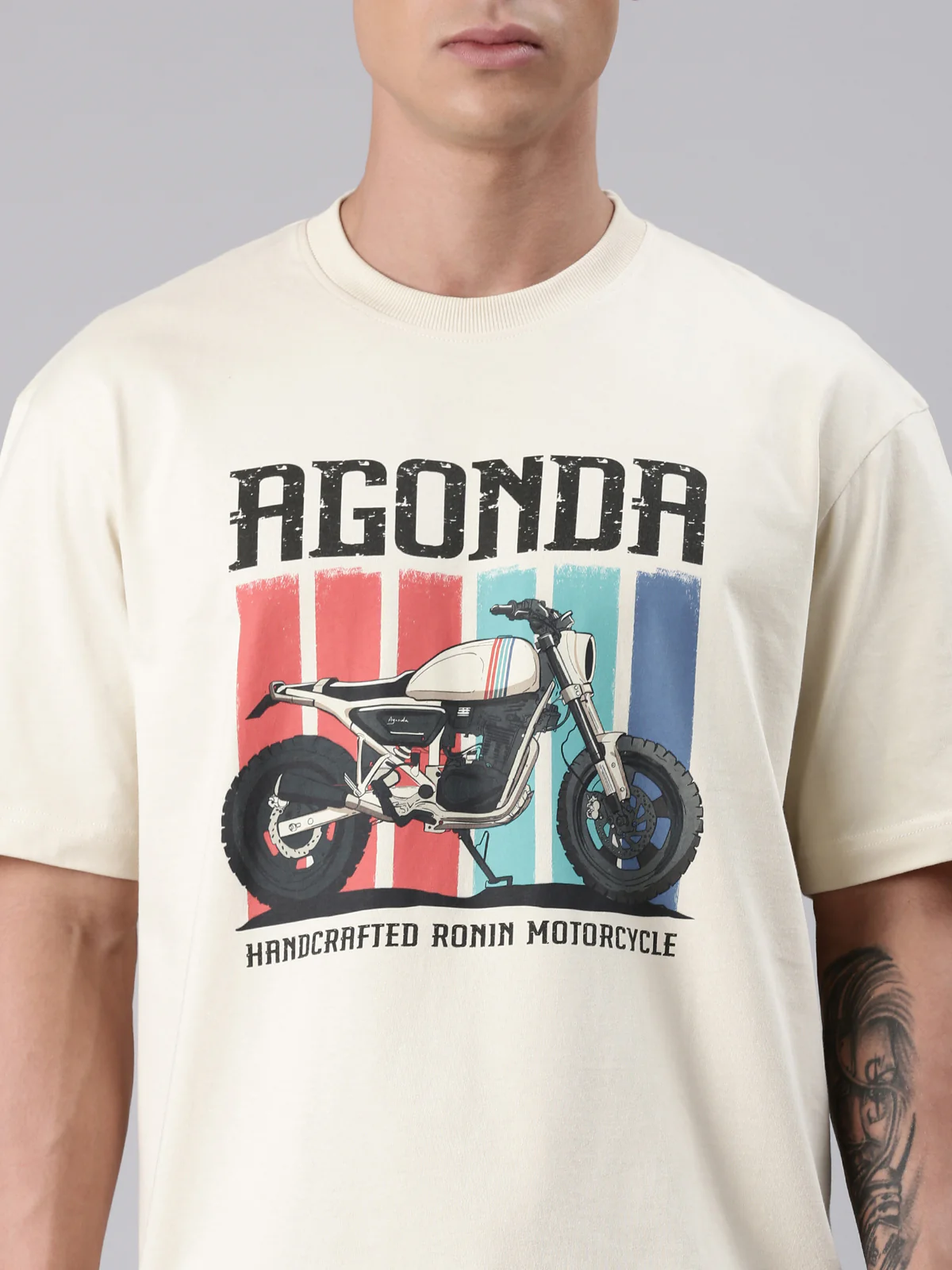 TVS Lifestyle 100% Cotton Oversized Graphic T-shirt for Men | Premium 220 GSM Heavyweight Tee with Relaxed Fit | Soft Cotton Oversized T Shirt for Boys | Durable Ribbed Neckline Streetwear Style - Image 3