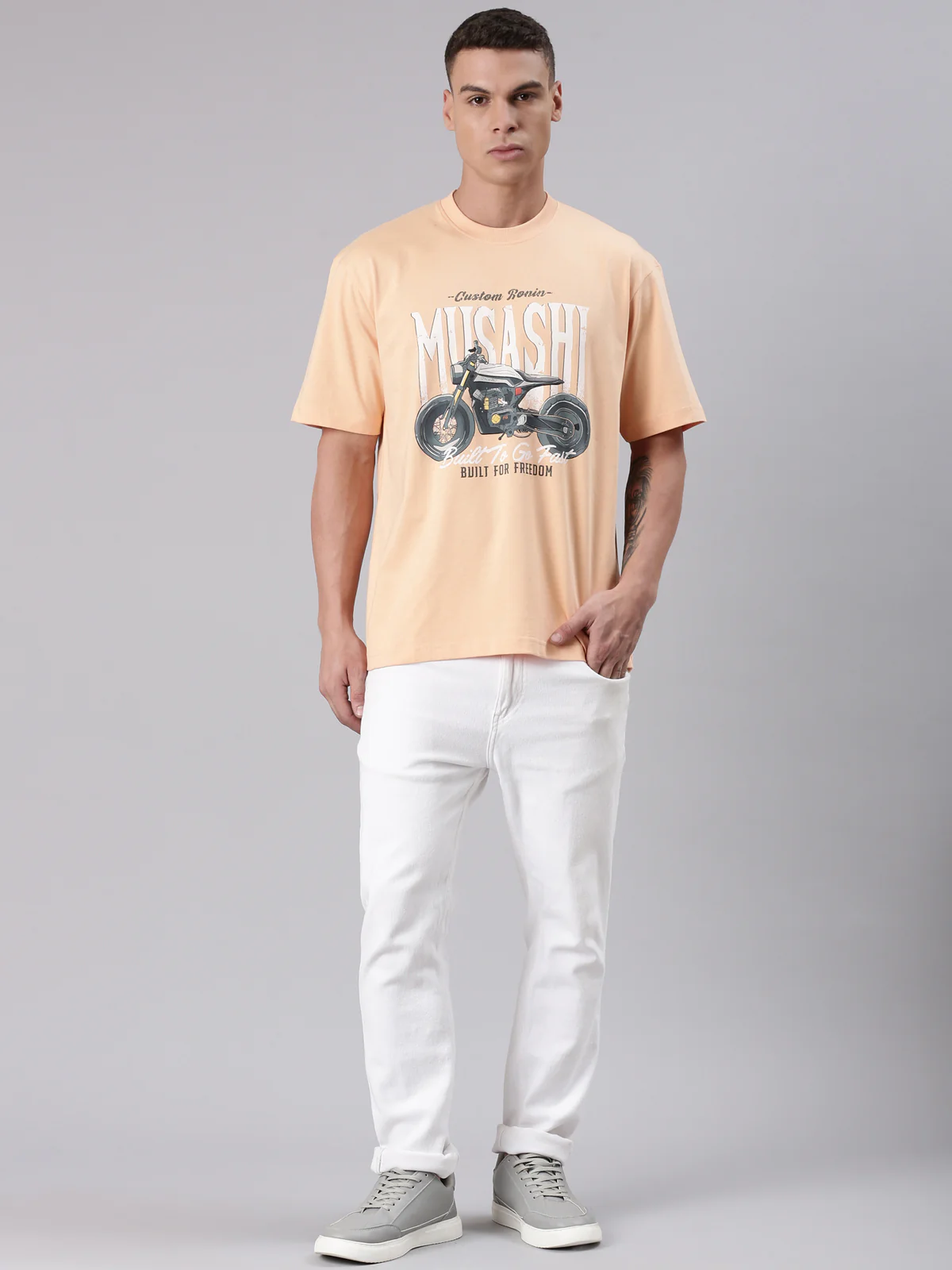 TVS Lifestyle 100% Cotton Oversized Graphic T-shirt for Men | Premium 220 GSM Heavyweight Tee with Relaxed Fit | Soft Cotton Oversized T Shirt for Boys | Durable Ribbed Neckline Streetwear Style - Image 32
