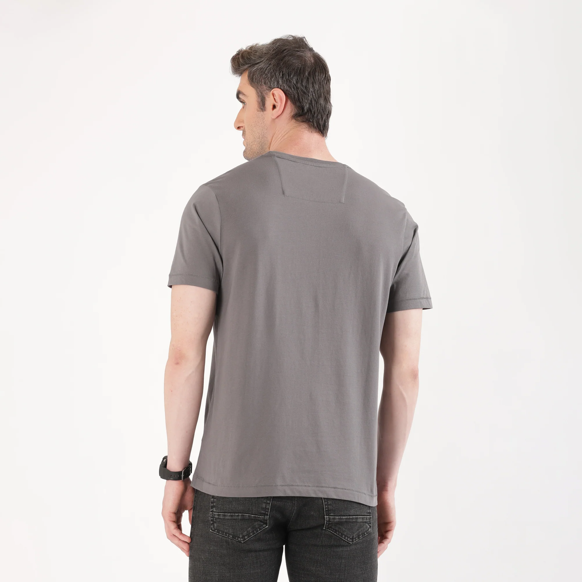 TVS Originals Collection Crew Neck T-Shirt – Bold Street Style, 100% Pure Cotton, Ultra-Soft Comfort, Breathable Anti-Odor Fabric, Skin-Friendly & Long-Lasting Durability for Riders (Modern Retro Grey) - Image 2