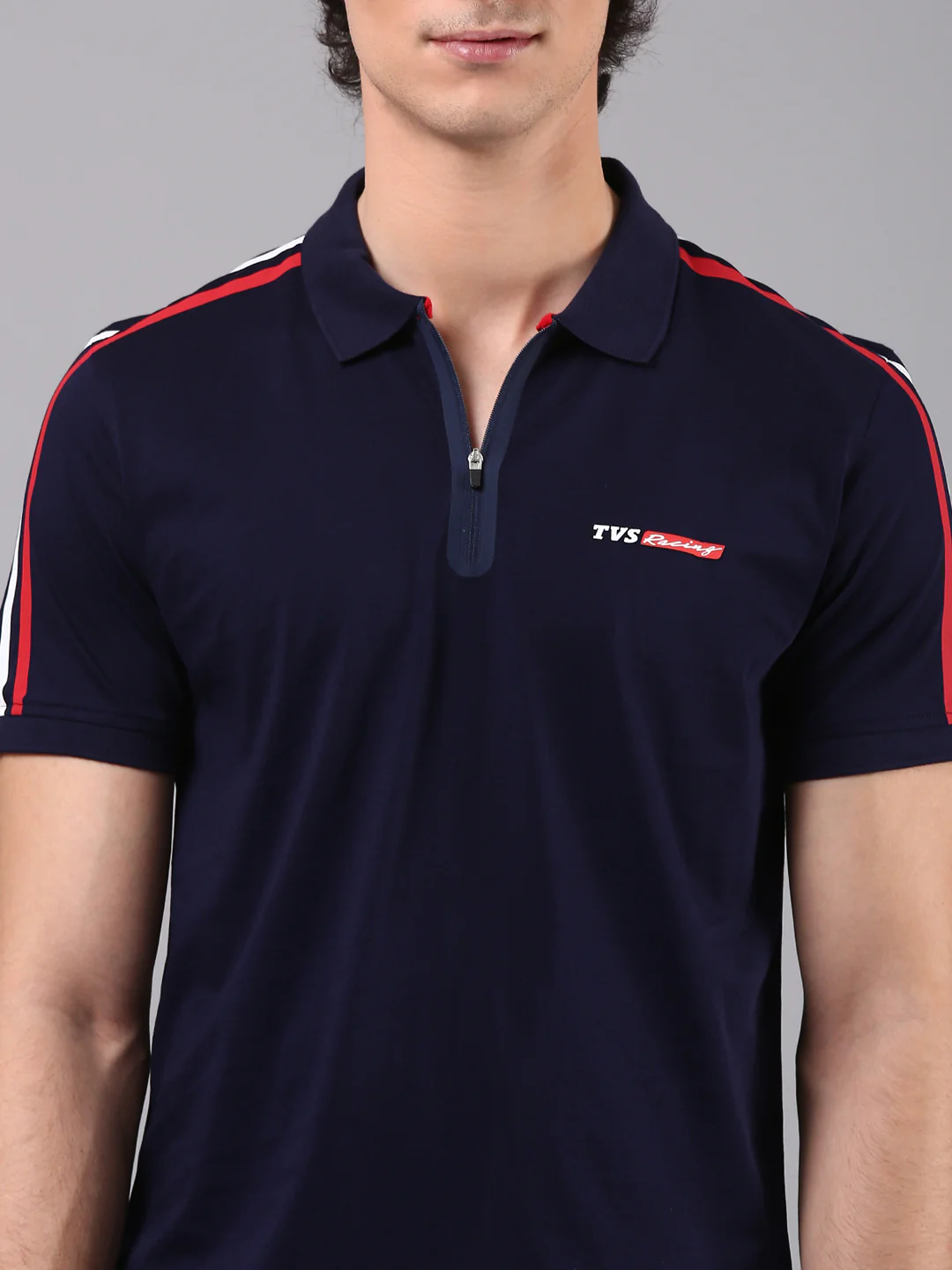 TVS Originals Racing 100% Cotton Mercerised Polo T-Shirt | 180 GSM | Sleek Zipper Placket | Soft Sheen Finish | Lightweight & Durable | Regular Fit | Heat-Sealed Neck | Premium Everyday Wear - Image 5