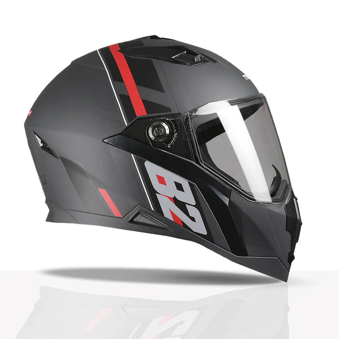 TVS Racing Anti Matter Full Face Helmet for Bike & Motorcycle Riders # -DOT & ISI Certified-Lightweight ABS Shell, UV Resistant-Ventilated Comfort Liner, Quick-Release Visor & Chin Strap - Image 112
