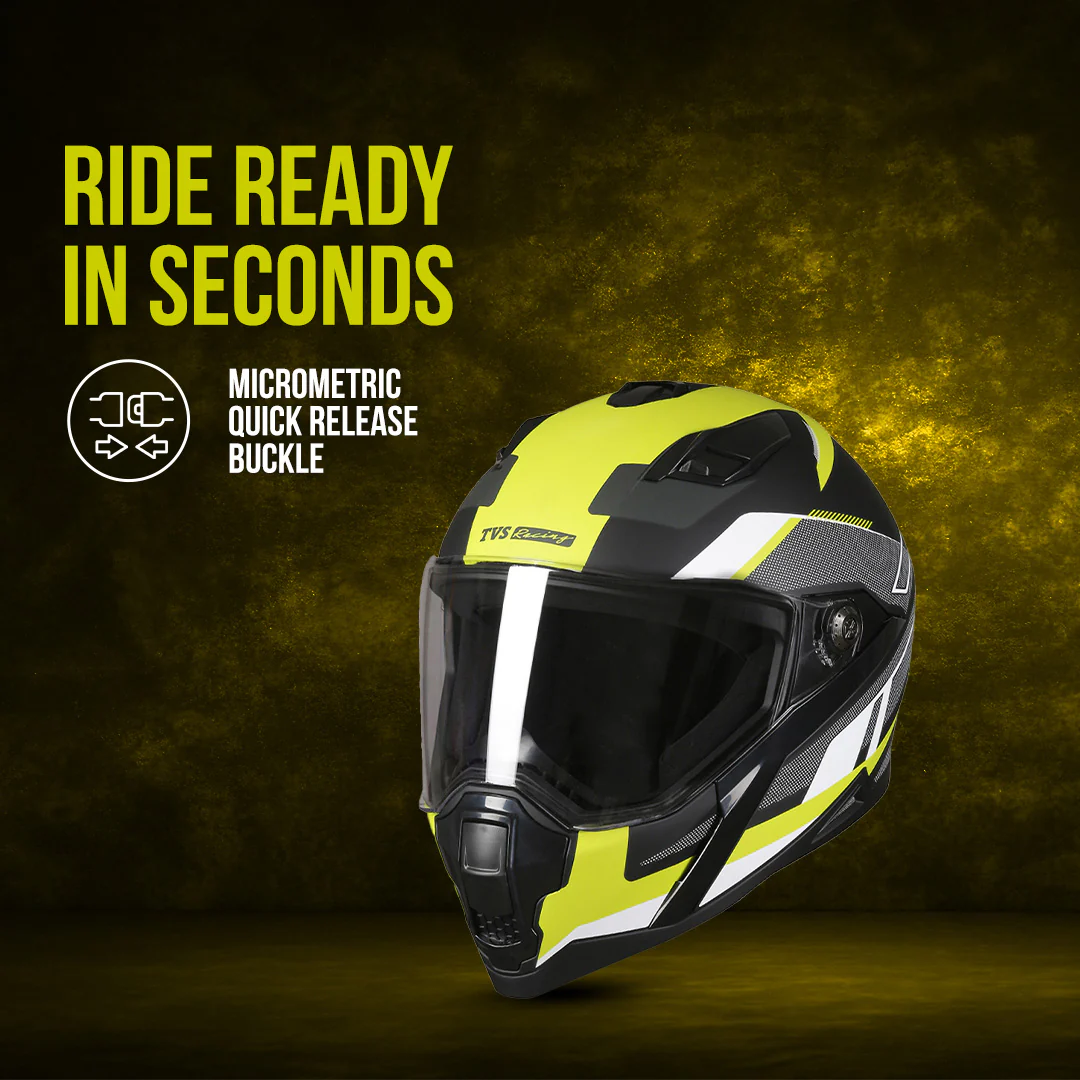 TVS Racing Anti Matter Full Face Helmet for Bike & Motorcycle Riders # -DOT & ISI Certified-Lightweight ABS Shell, UV Resistant-Ventilated Comfort Liner, Quick-Release Visor & Chin Strap - Image 51