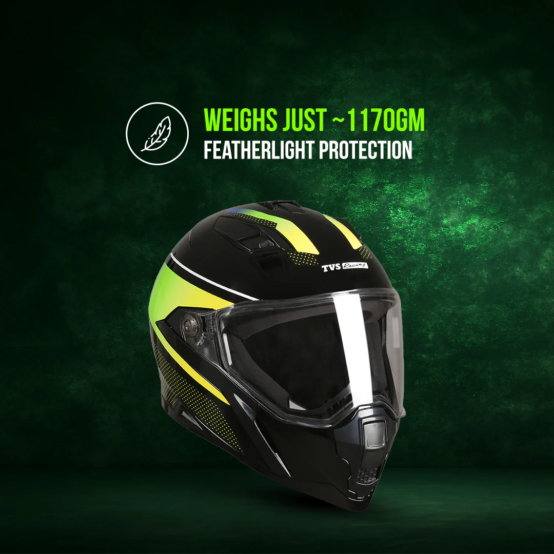 TVS Racing Anti Matter Full Face Helmet for Bike & Motorcycle Riders # -DOT & ISI Certified-Lightweight ABS Shell, UV Resistant-Ventilated Comfort Liner, Quick-Release Visor & Chin Strap - Image 67