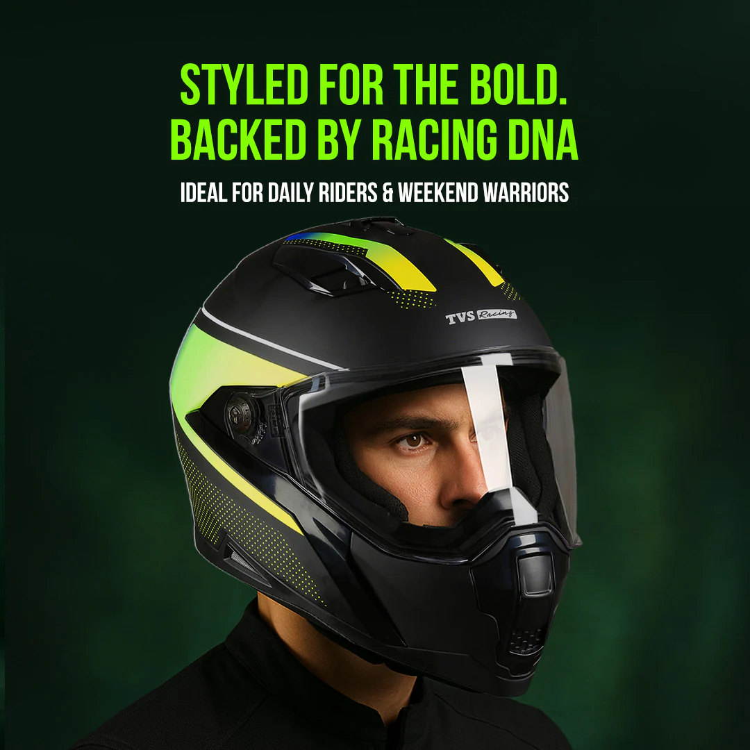 TVS Racing Anti Matter Full Face Helmet for Bike & Motorcycle Riders # -DOT & ISI Certified-Lightweight ABS Shell, UV Resistant-Ventilated Comfort Liner, Quick-Release Visor & Chin Strap - Image 77