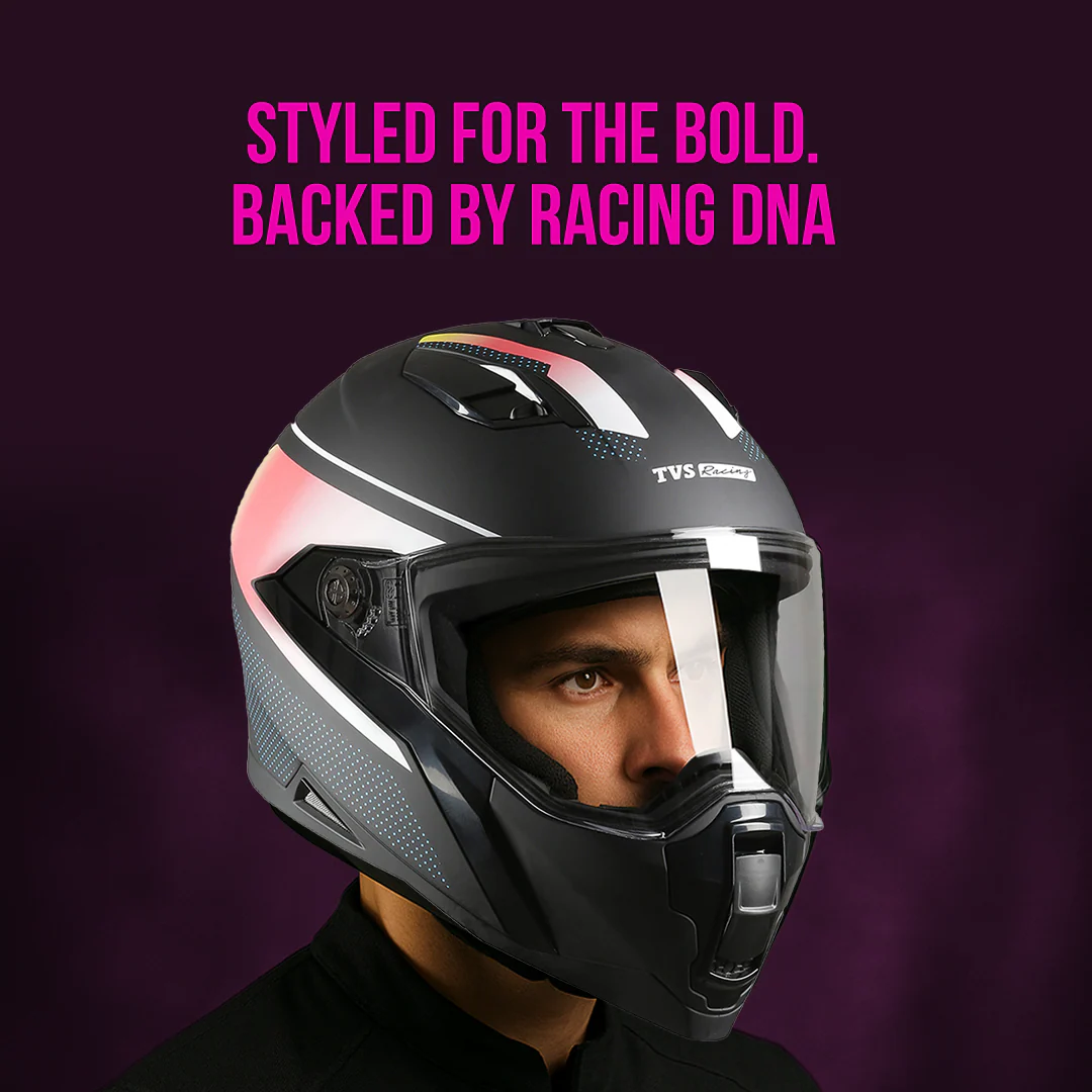 TVS Racing Anti Matter Full Face Helmet for Bike & Motorcycle Riders # -DOT & ISI Certified-Lightweight ABS Shell, UV Resistant-Ventilated Comfort Liner, Quick-Release Visor & Chin Strap - Image 98