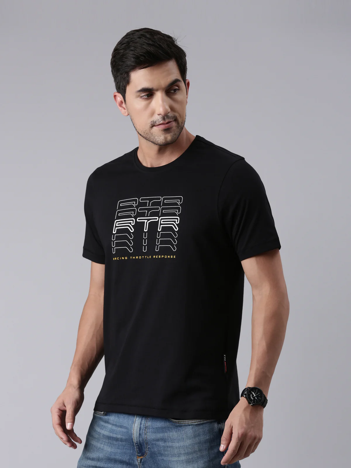 TVS Racing Arsenal Black RTR Crew neck T Shirt - Image 3