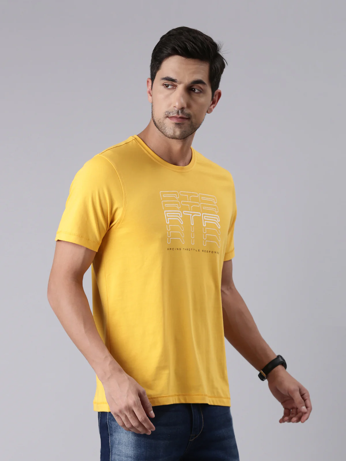 TVS Racing RTR Fury Yellow Crew neck T Shirt - Image 3