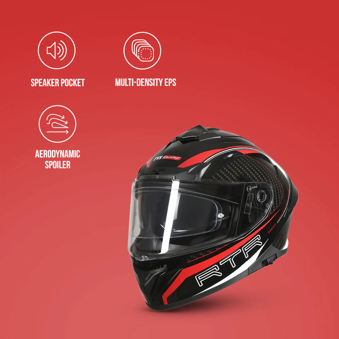 TVS Racing Hurricane Helmet Full-Face, Aerodynamic Design - Image 28