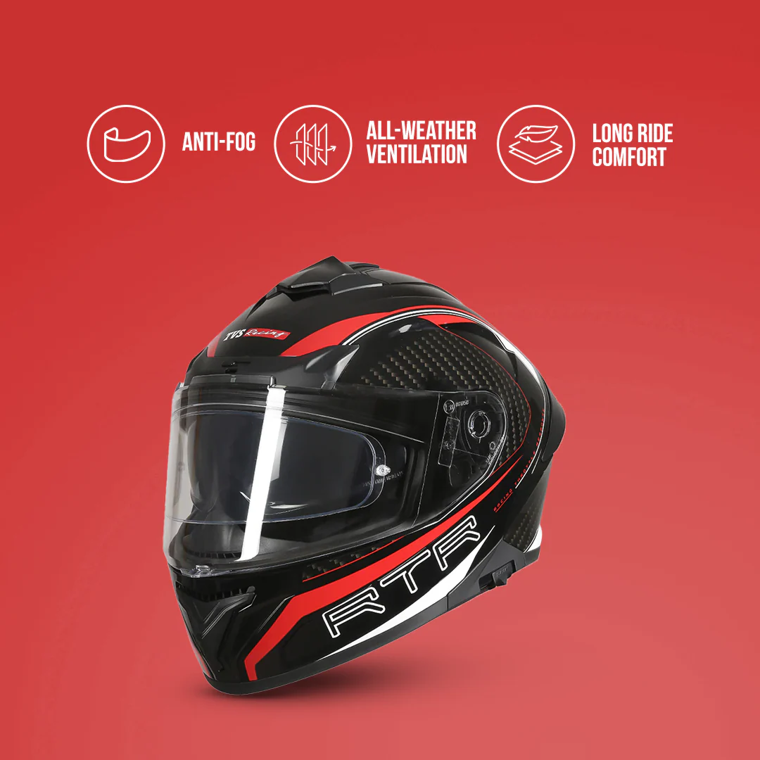 TVS Racing Hurricane Helmet Full-Face, Aerodynamic Design - Image 32