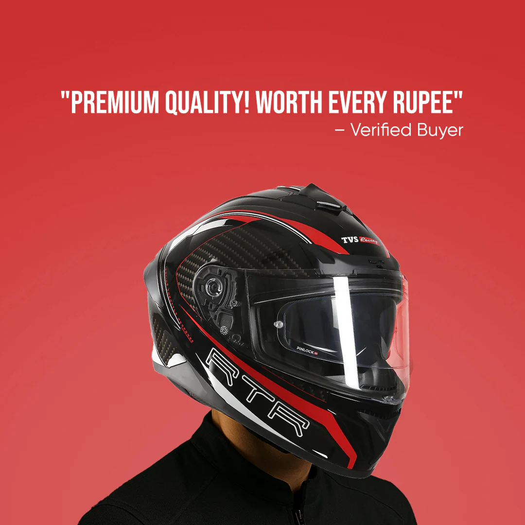 TVS Racing Hurricane Helmet Full-Face, Aerodynamic Design - Image 34