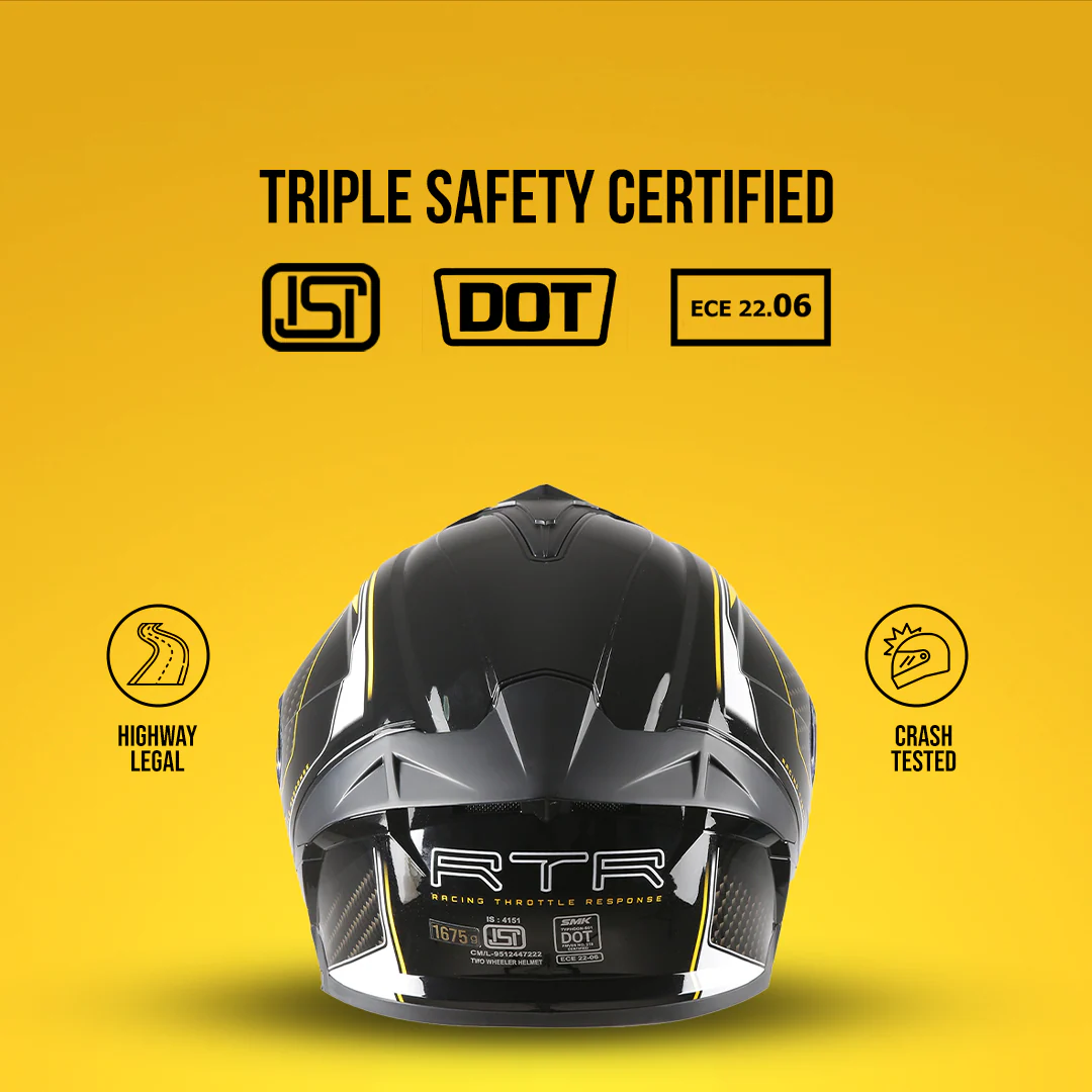 TVS Racing Hurricane Helmet Full-Face, Aerodynamic Design - Image 5