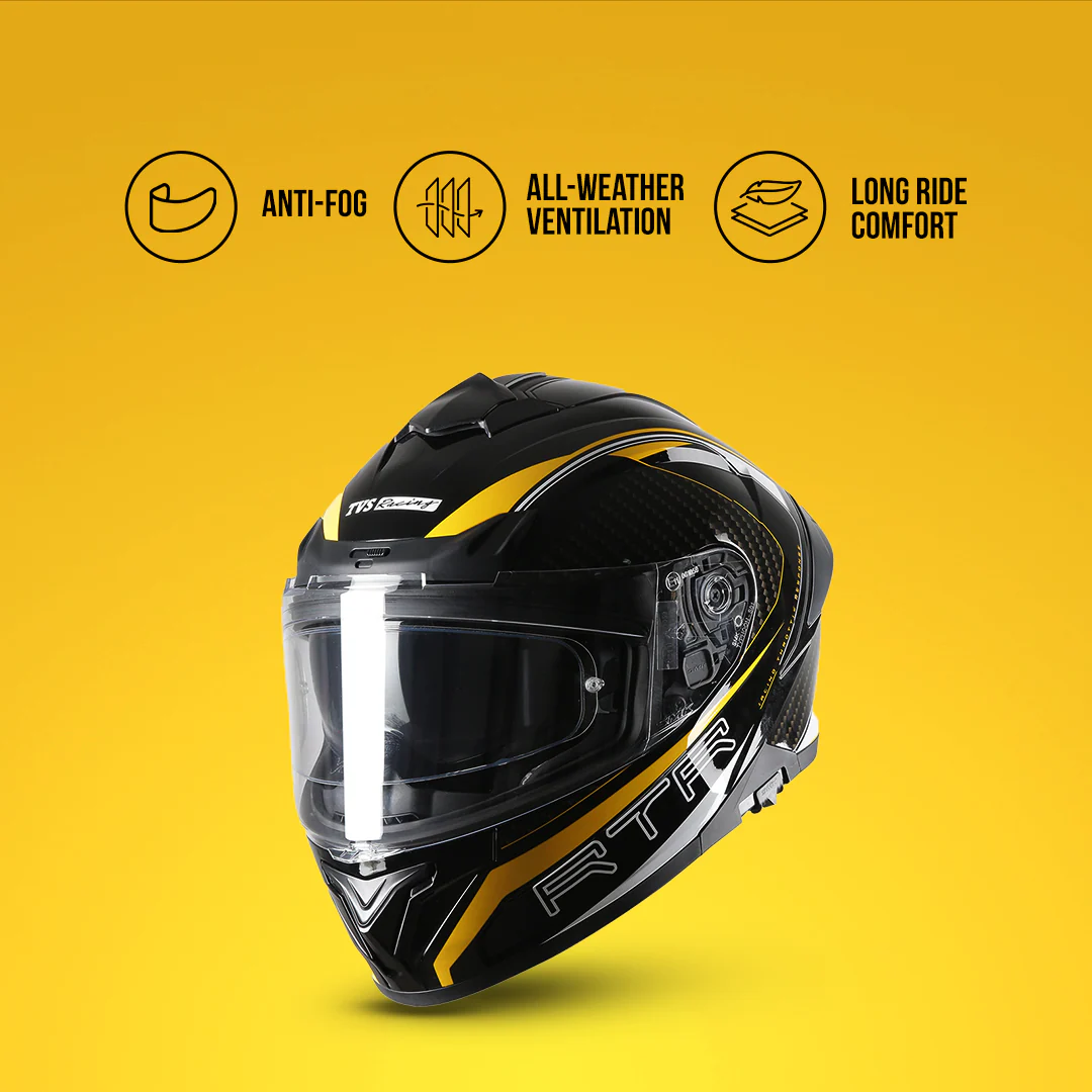 TVS Racing Hurricane Helmet Full-Face, Aerodynamic Design - Image 6