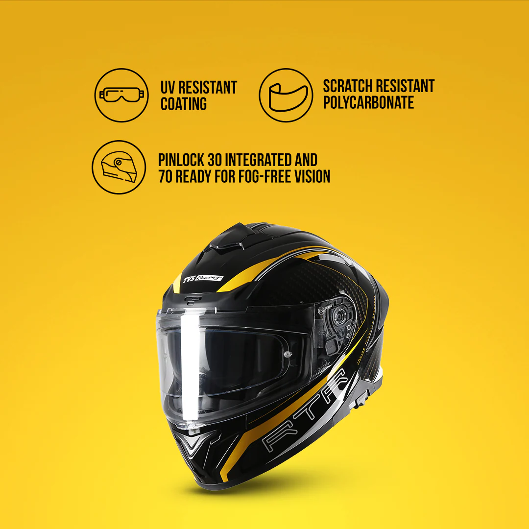 TVS Racing Hurricane Helmet Full-Face, Aerodynamic Design - Image 8