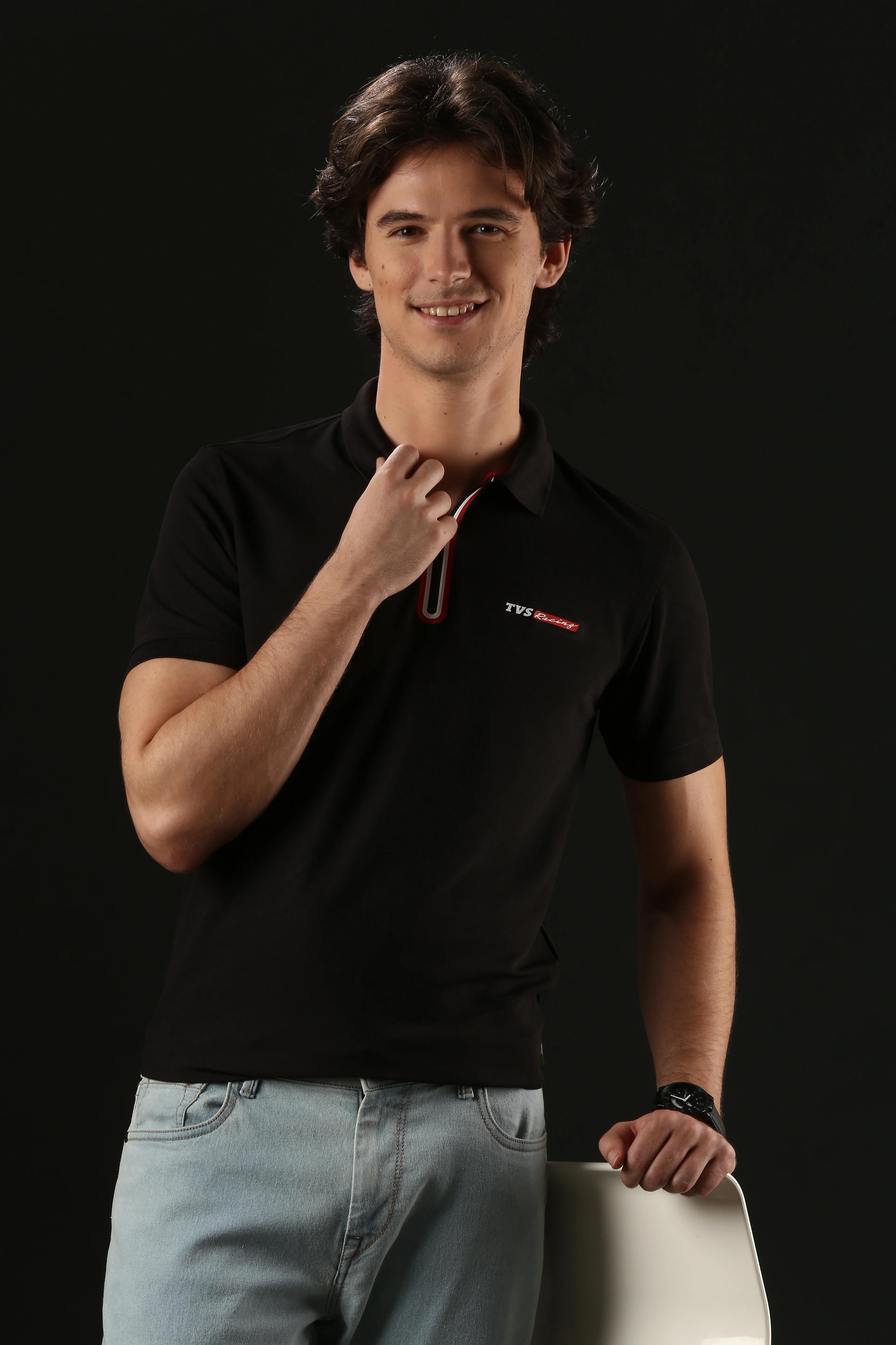 TVS Originals Racing Men’s Polo T-Shirt | 100% Polyester | Quick-Dry | Antimicrobial Finish | Zipper Placket | Reflective Branding | Lightweight Activewear | 200 GSM | Regular Fit