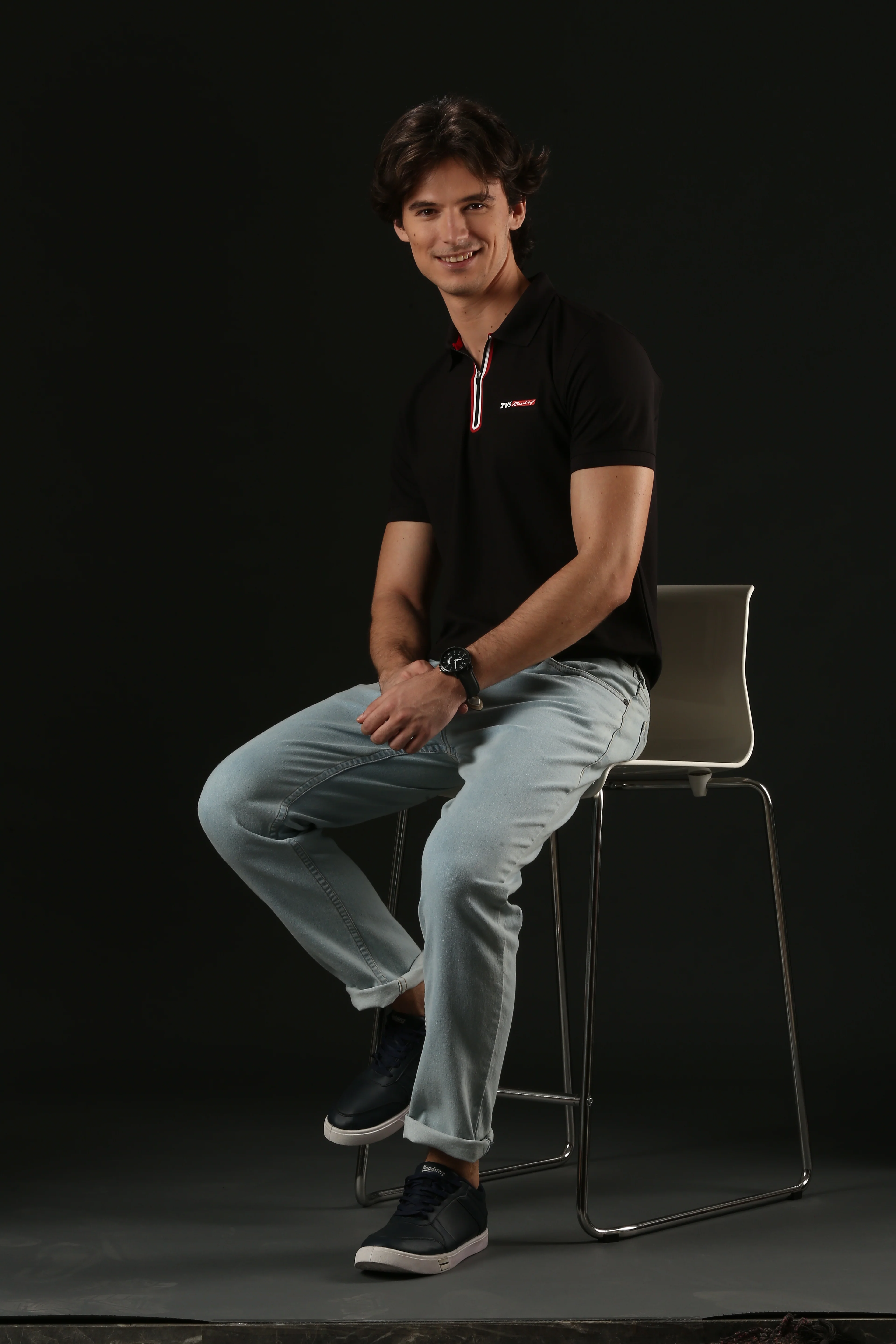 TVS Originals Racing Men’s Polo T-Shirt | 100% Polyester | Quick-Dry | Antimicrobial Finish | Zipper Placket | Reflective Branding | Lightweight Activewear | 200 GSM | Regular Fit - Image 2