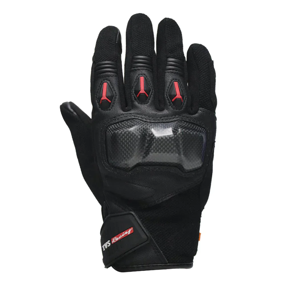 TVS Racing City Riding Gloves for Men – Hard SONIC Protected, Touch Screen Compatible, & Visor Wiper Fingertips – Premium Bike Gloves for Riding Comfort (Black) - Image 15
