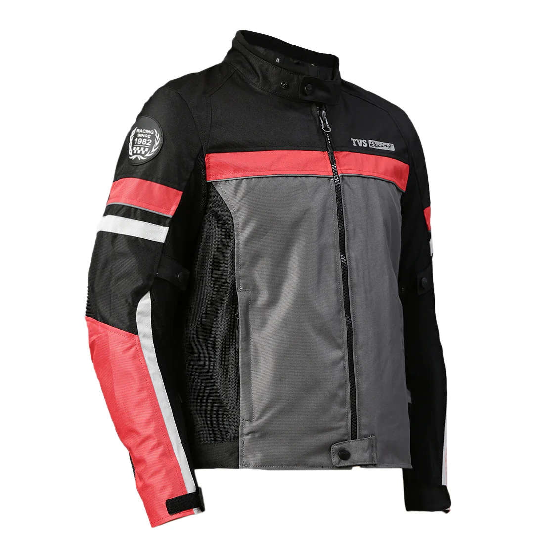 TVS Racing Asphalt Riding Jacket for Men- High Abrasion 600D Polyester, CE Level 2 Armour Protection – Essential Bike Jacket for Bikers (Grey) - Image 22