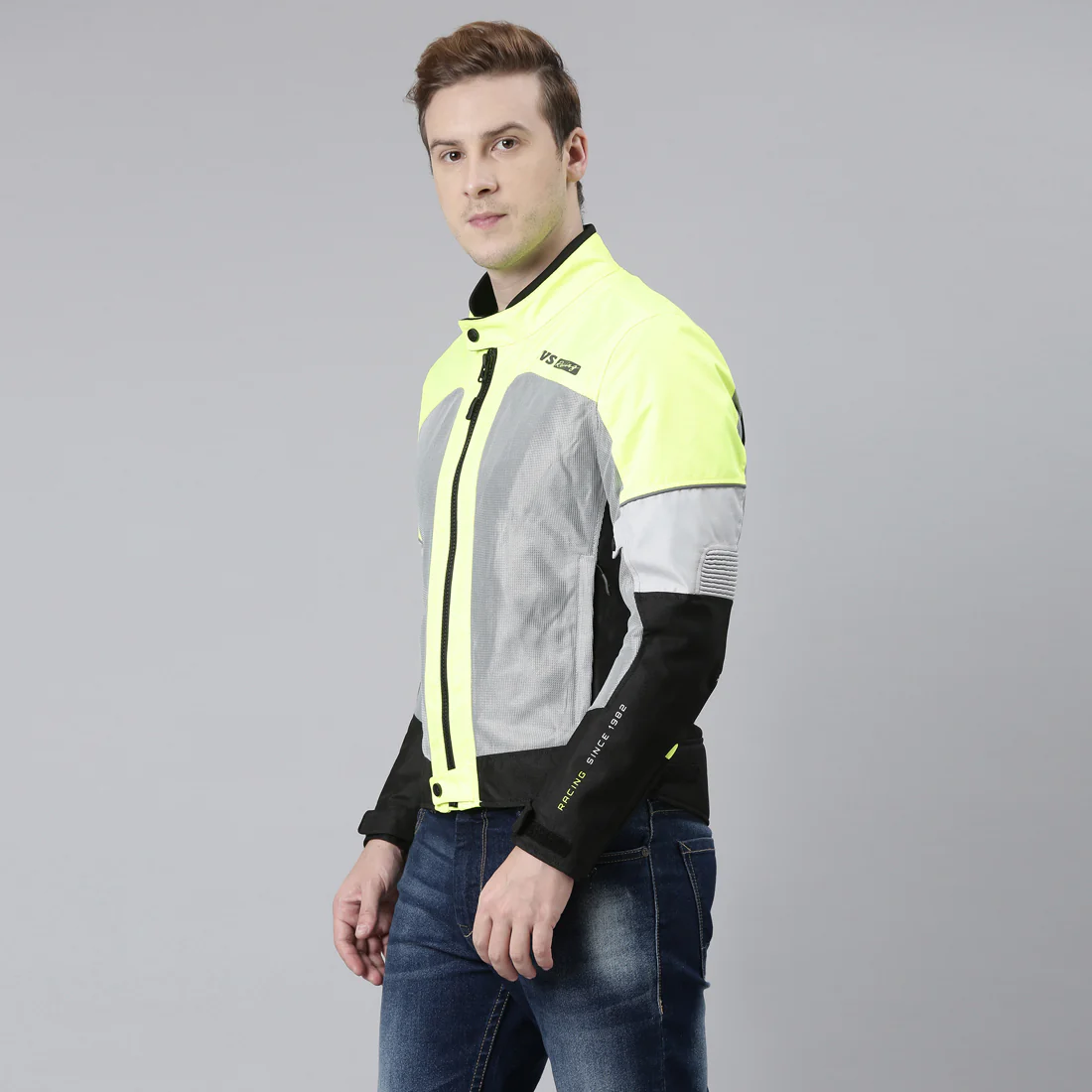 TVS Racing Asphalt Riding Jacket for Men- High Abrasion 600D Polyester, CE Level 2 Armour Protection – Essential Bike Jacket for Bikers (Grey) - Image 27
