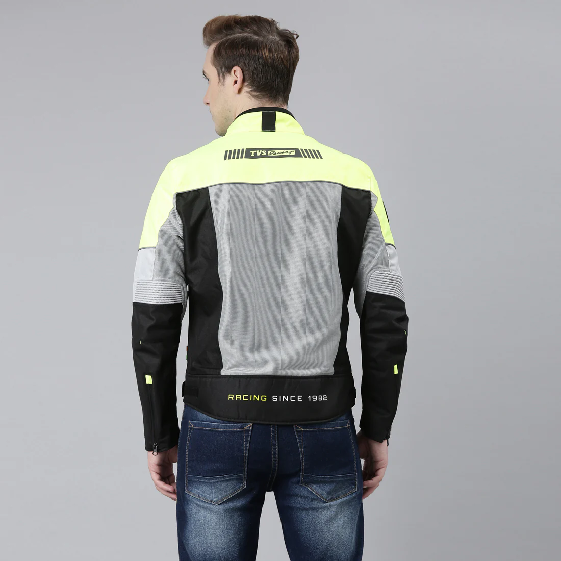 TVS Racing Asphalt Riding Jacket for Men- High Abrasion 600D Polyester, CE Level 2 Armour Protection – Essential Bike Jacket for Bikers (Grey) - Image 29