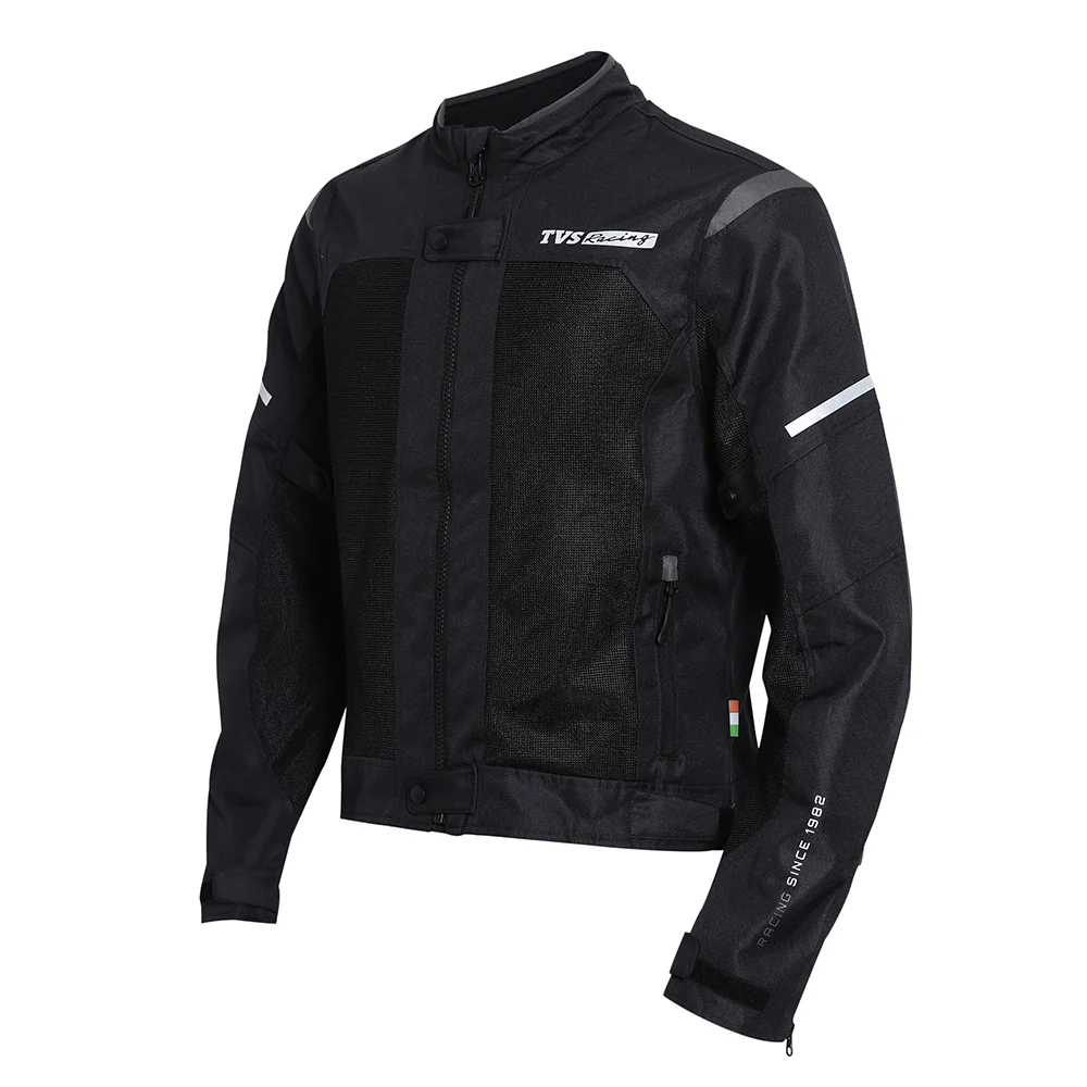 TVS Racing Asphalt Riding Jacket for Men- High Abrasion 600D Polyester, CE Level 2 Armour Protection – Essential Bike Jacket for Bikers (Grey) - Image 3