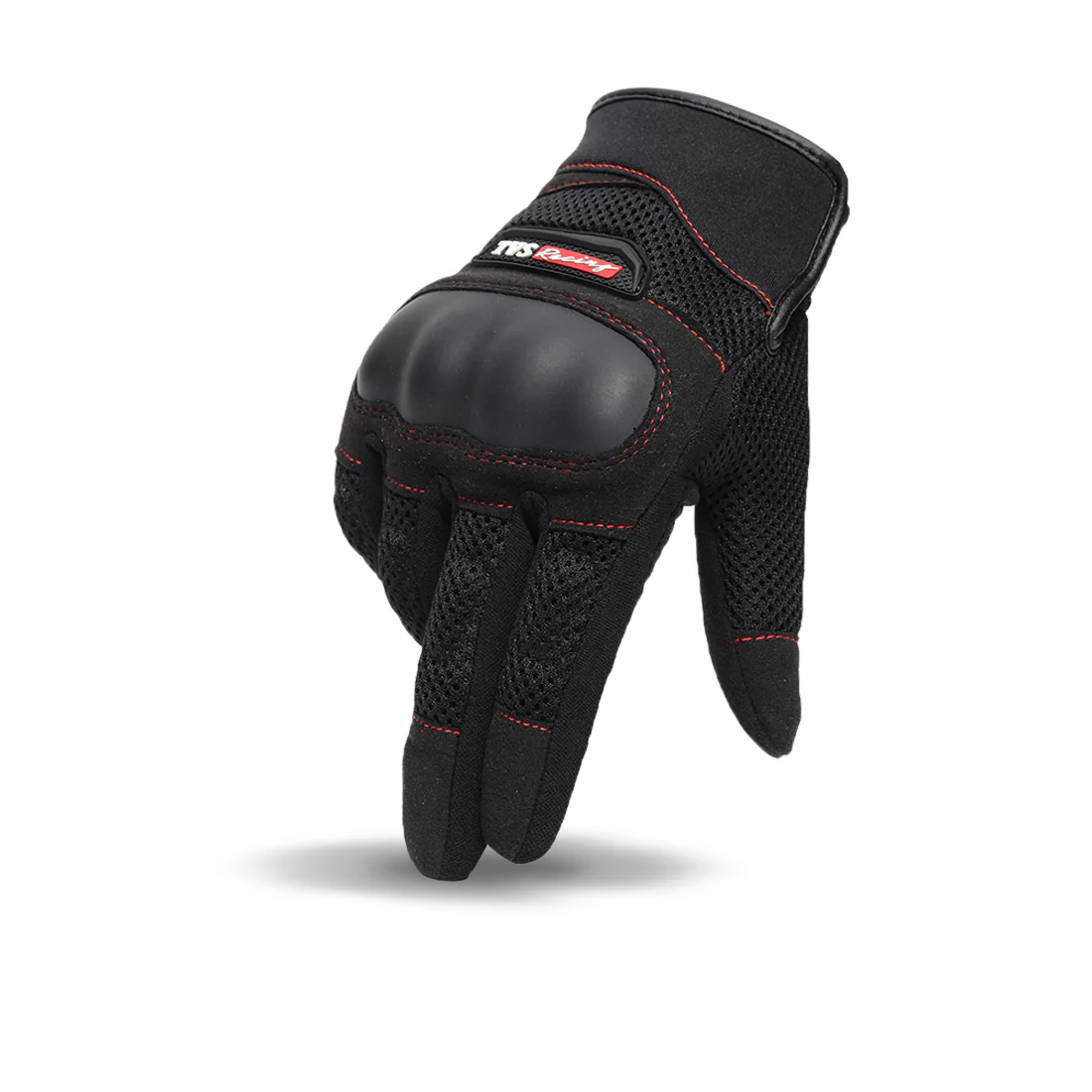TVS Racing Rogue Riding Gloves | TPR Knuckle Guard | Touchscreen Fingertip | Airmesh Panels | Micro Suede Grip | 3mm Palm Padding | Velcro Strap | Motorcycle & Bike Riding Gloves